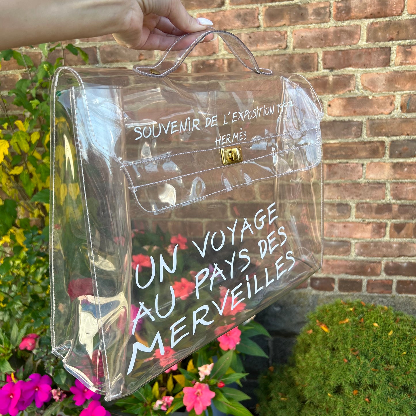 Hermes Clear Vinyl "Souvenir De L'Exposition" Kelly Bag
