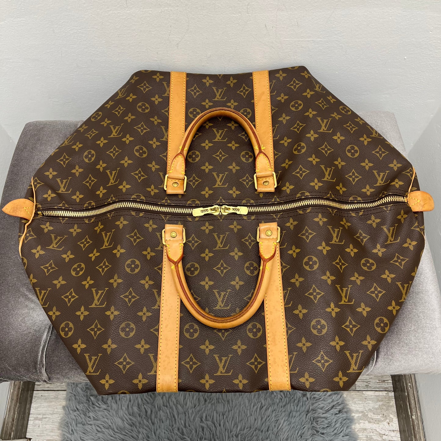Louis Vuitton Monogram Keepall 55 Duffle Bag