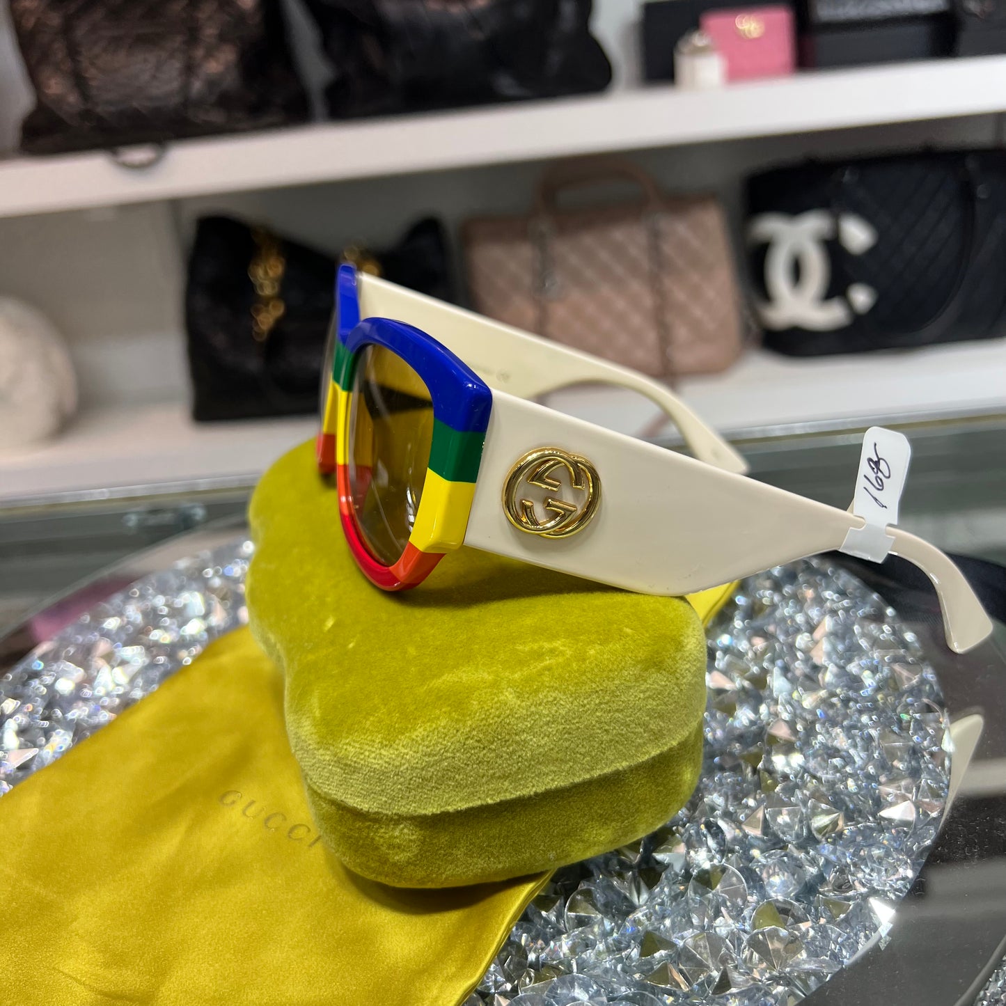Gucci Multicolor Sunglasses with Case & Dust Bag