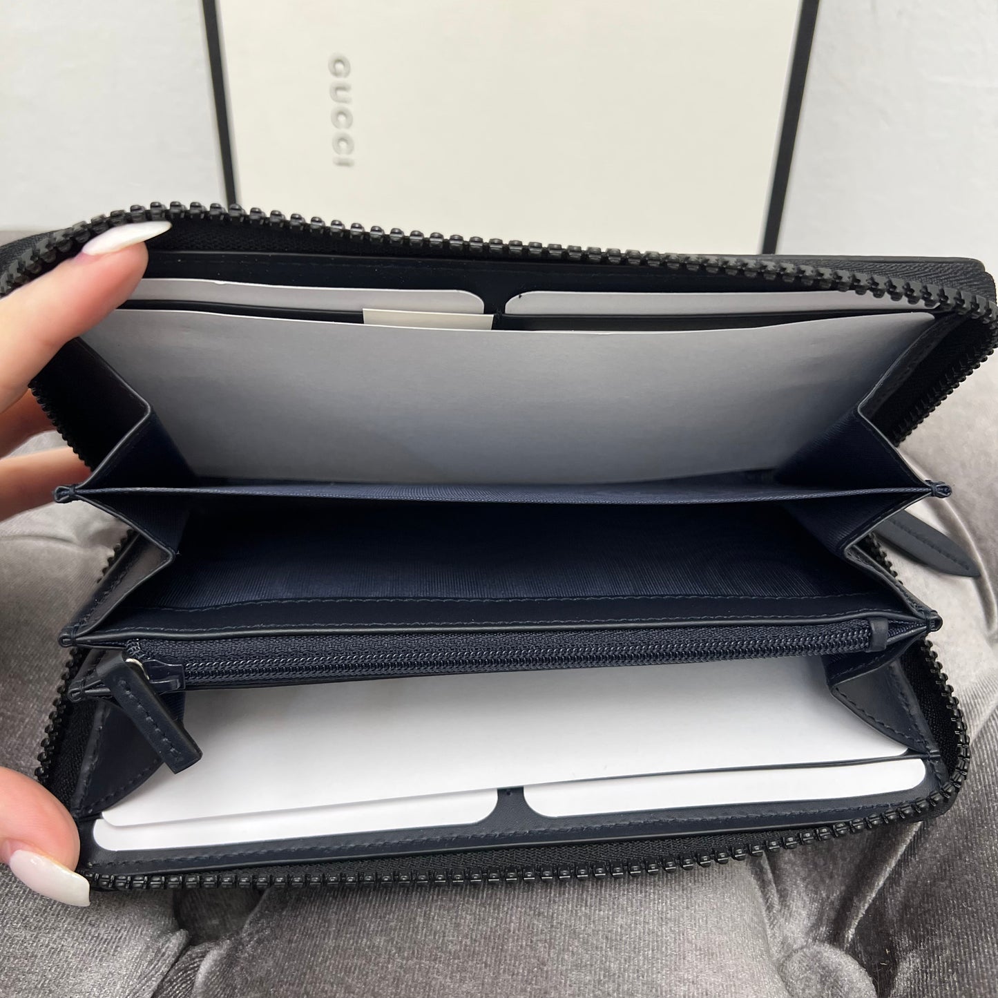 Gucci Blooms Zippy Wallet Blue