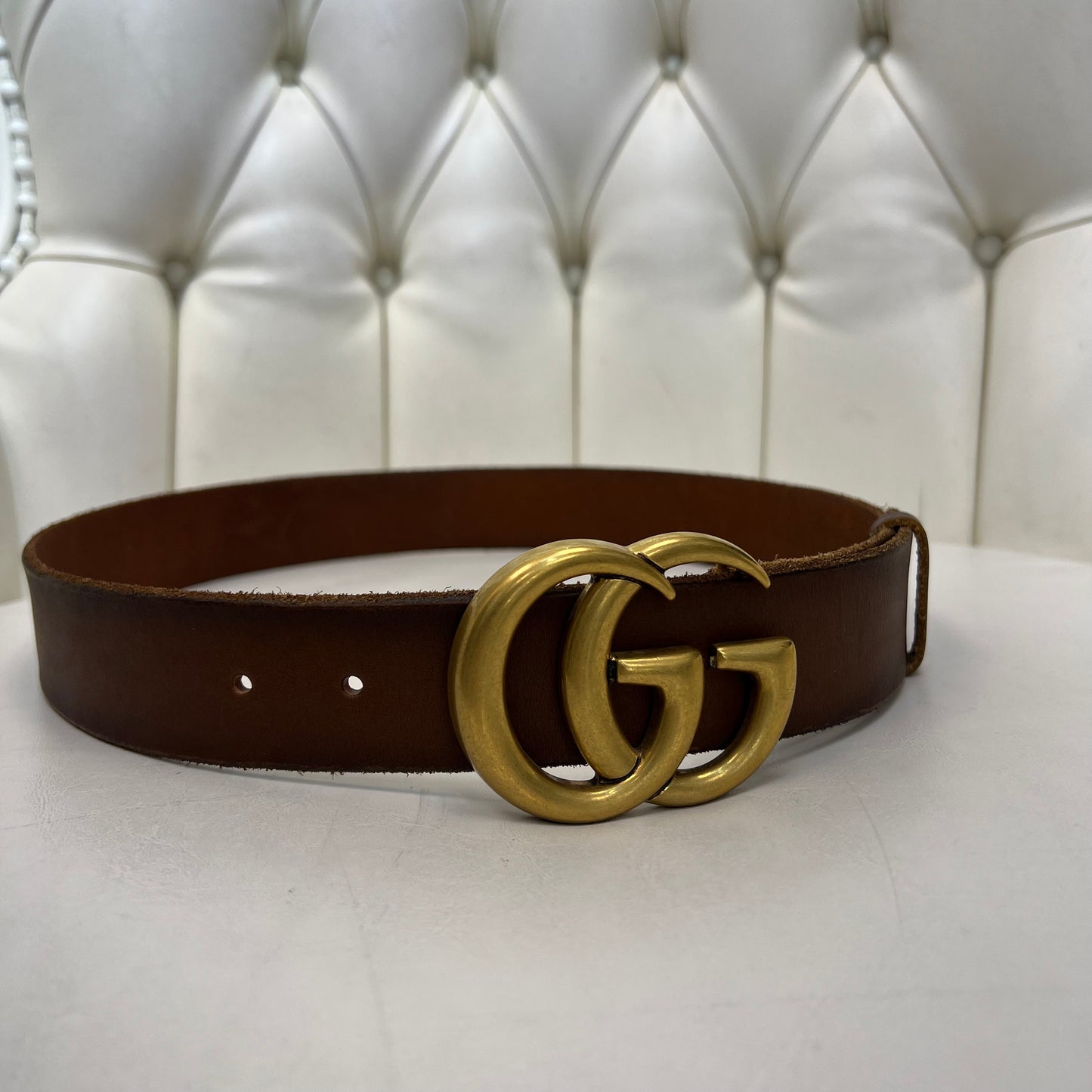 Gucci Belt Brown/Gold Size 85