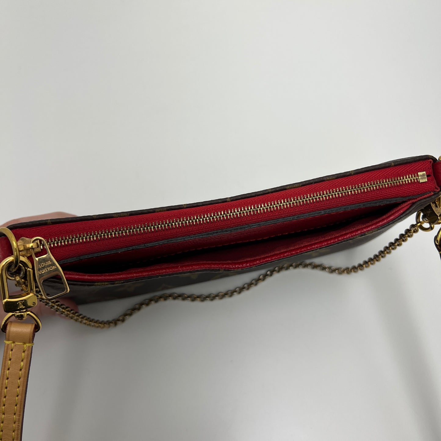 Louis Vuitton Pallas Crossbody, Monogram, Red