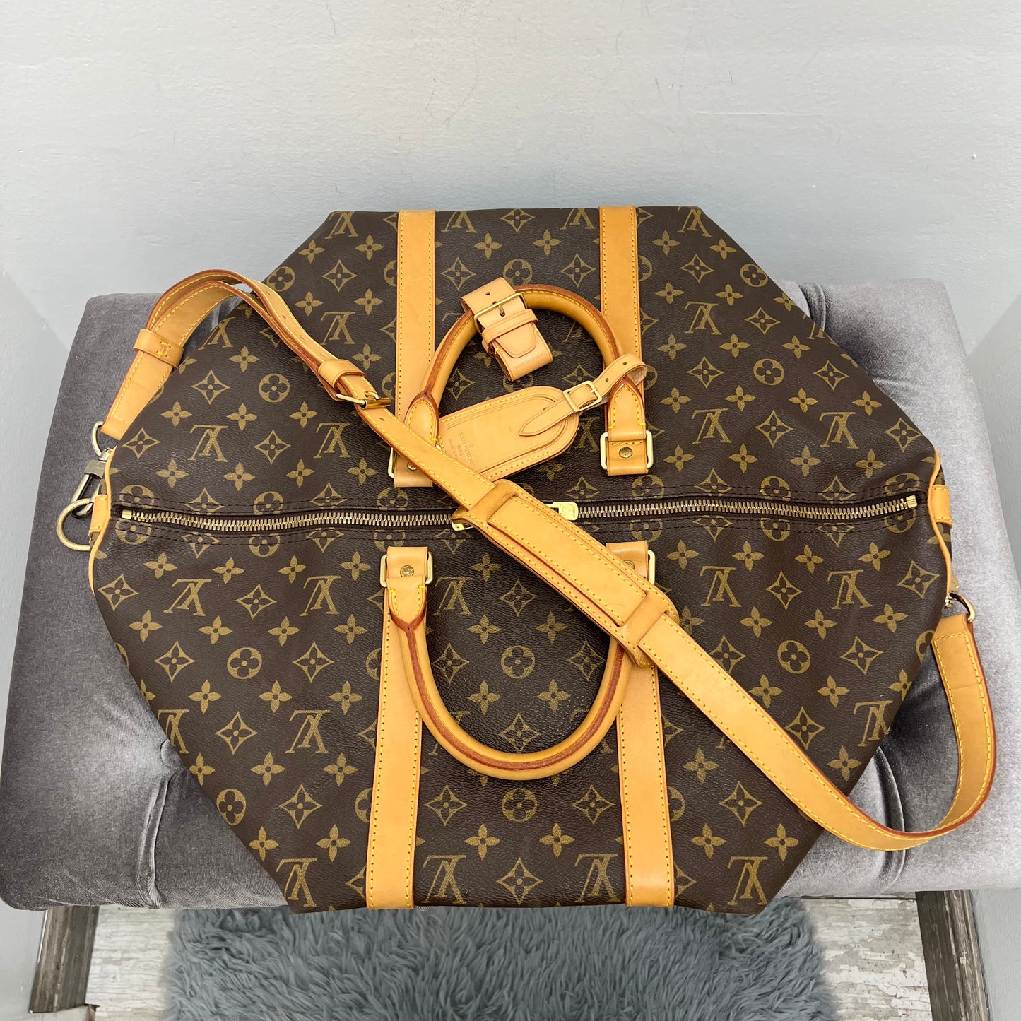 Louis Vuitton Monogram Keepall 50 Bandouliere Duffle Bag