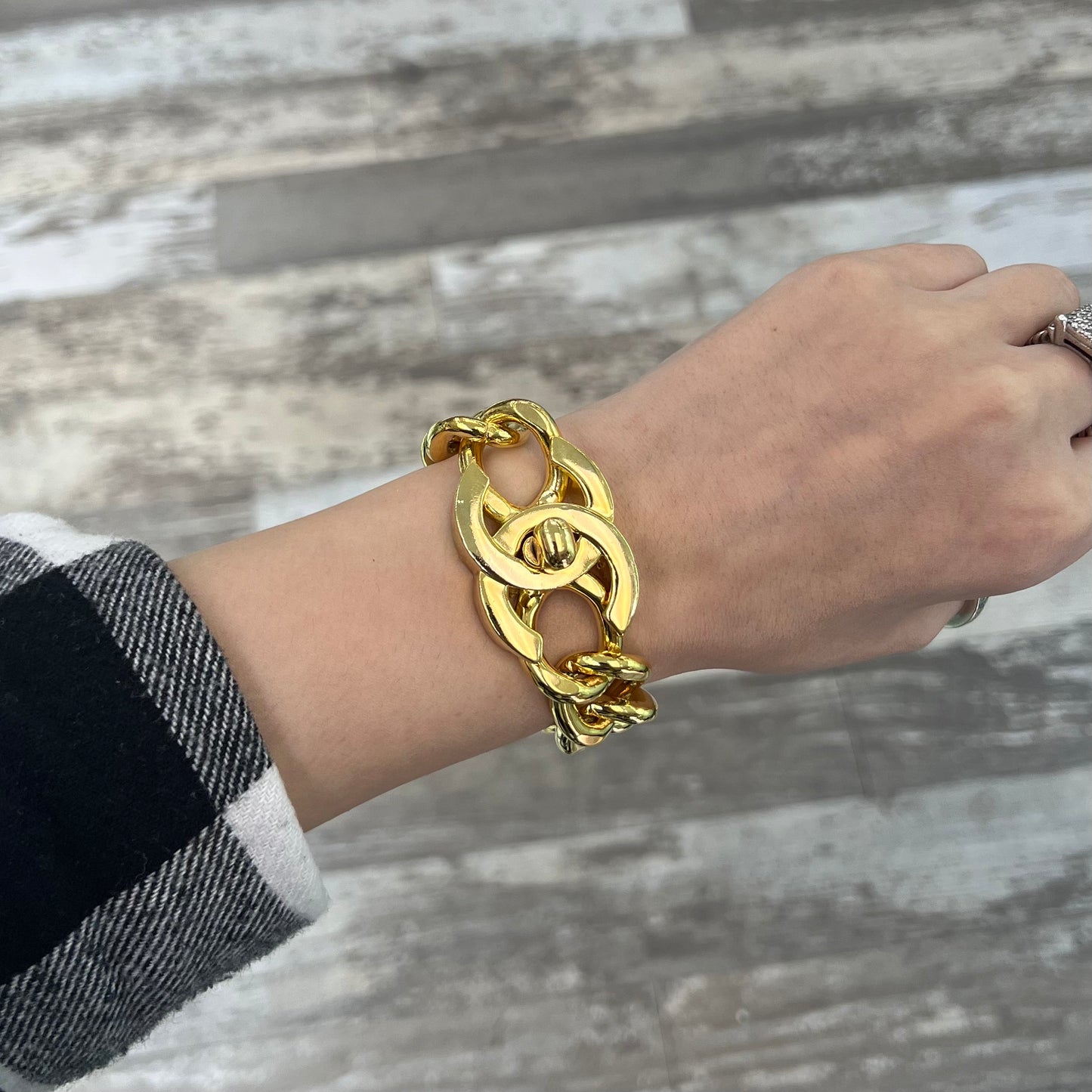 Chanel Vintage Logo Bracelet