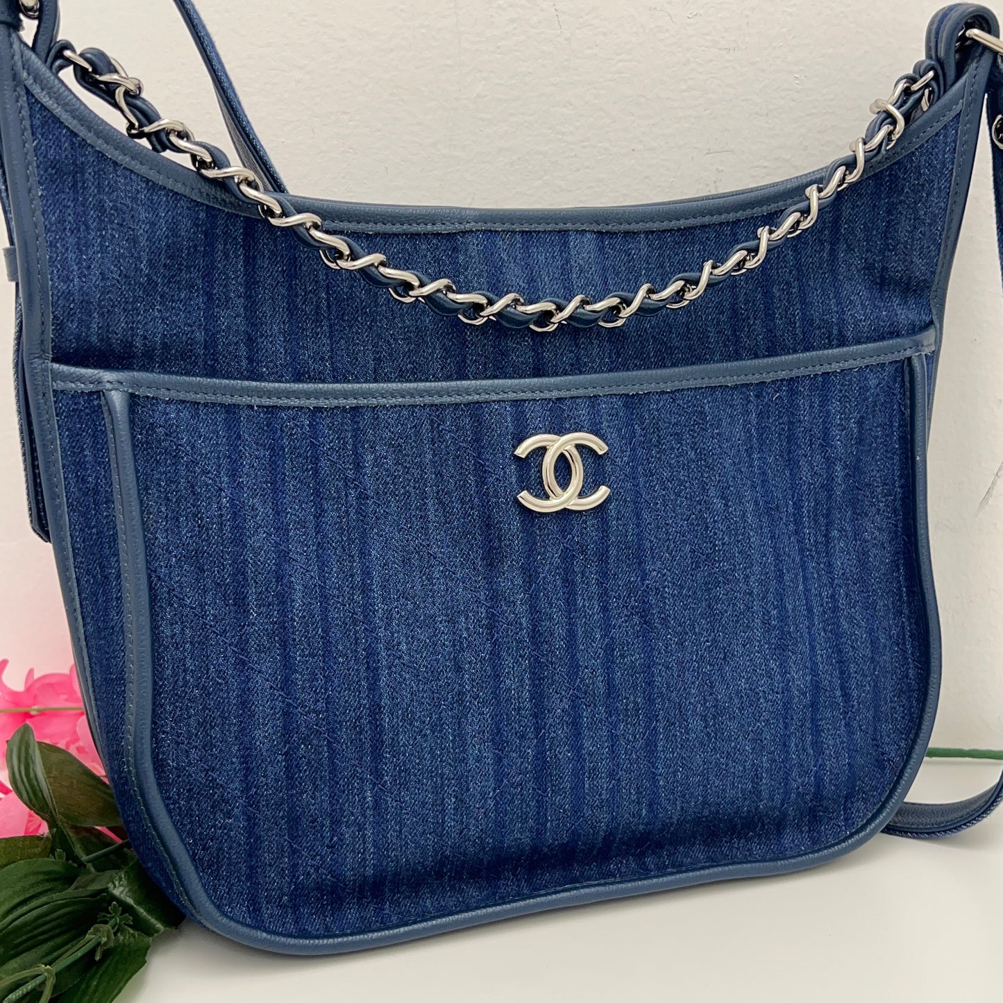 Chanel Quilted Denim Medium Jungle Stroll Crossbody Bag