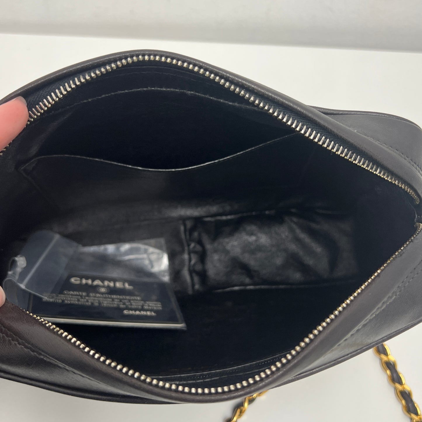 Chanel Matelasse Fringe Coco Mark Camera Bag Black Gold