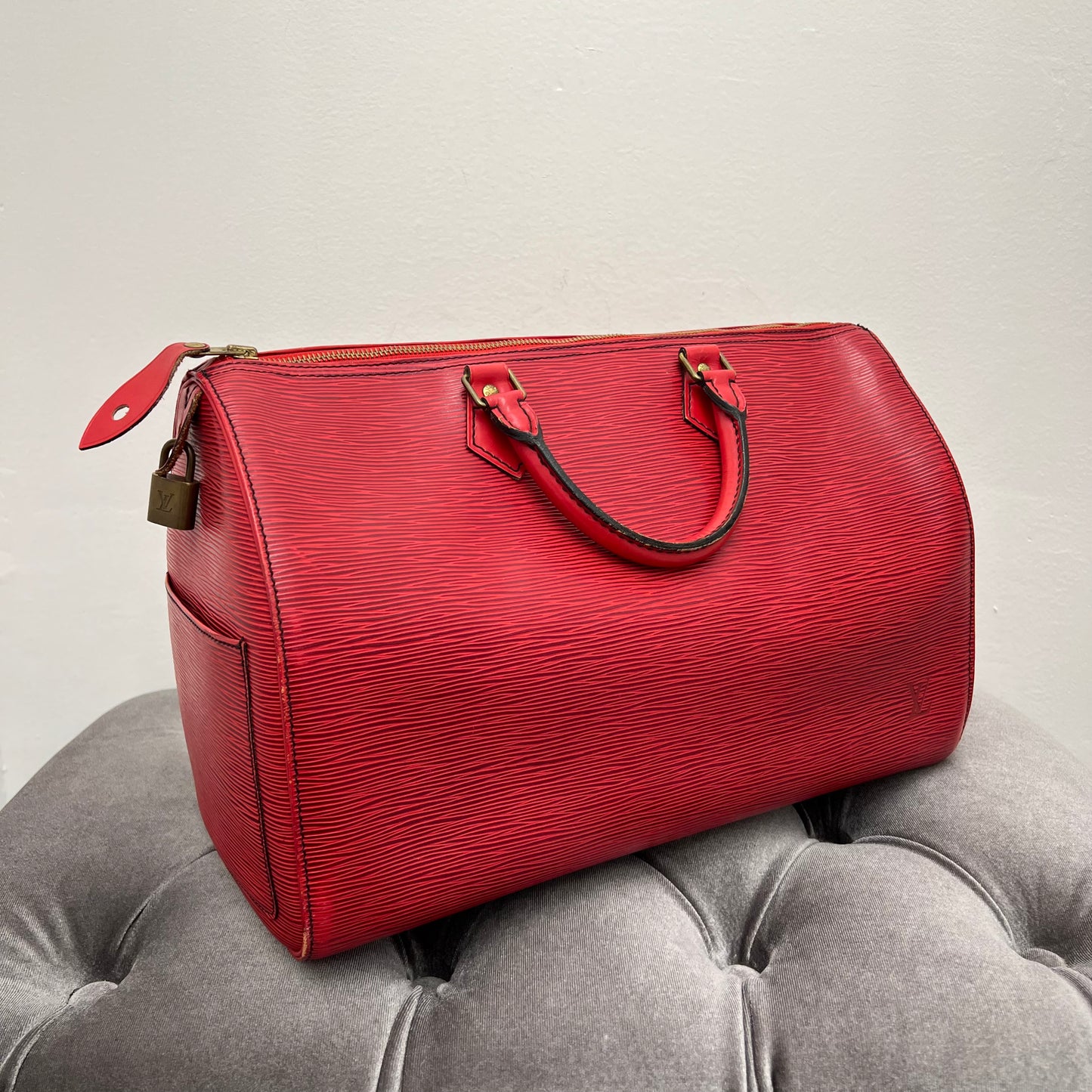 Louis Vuitton Red Epi Leather Speedy 35