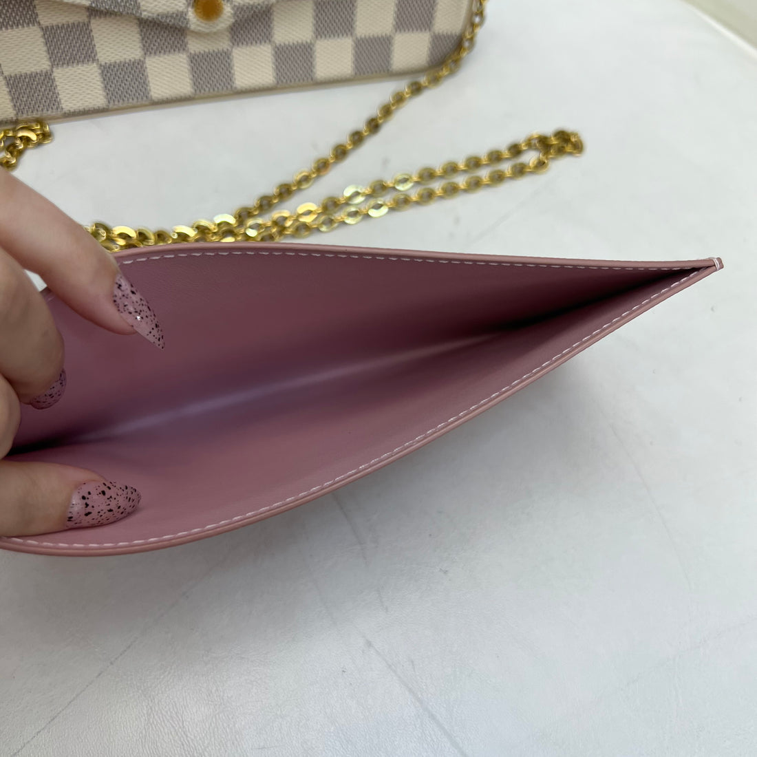 Louis Vuitton Felicie Pochette Damier Azur with One Insert