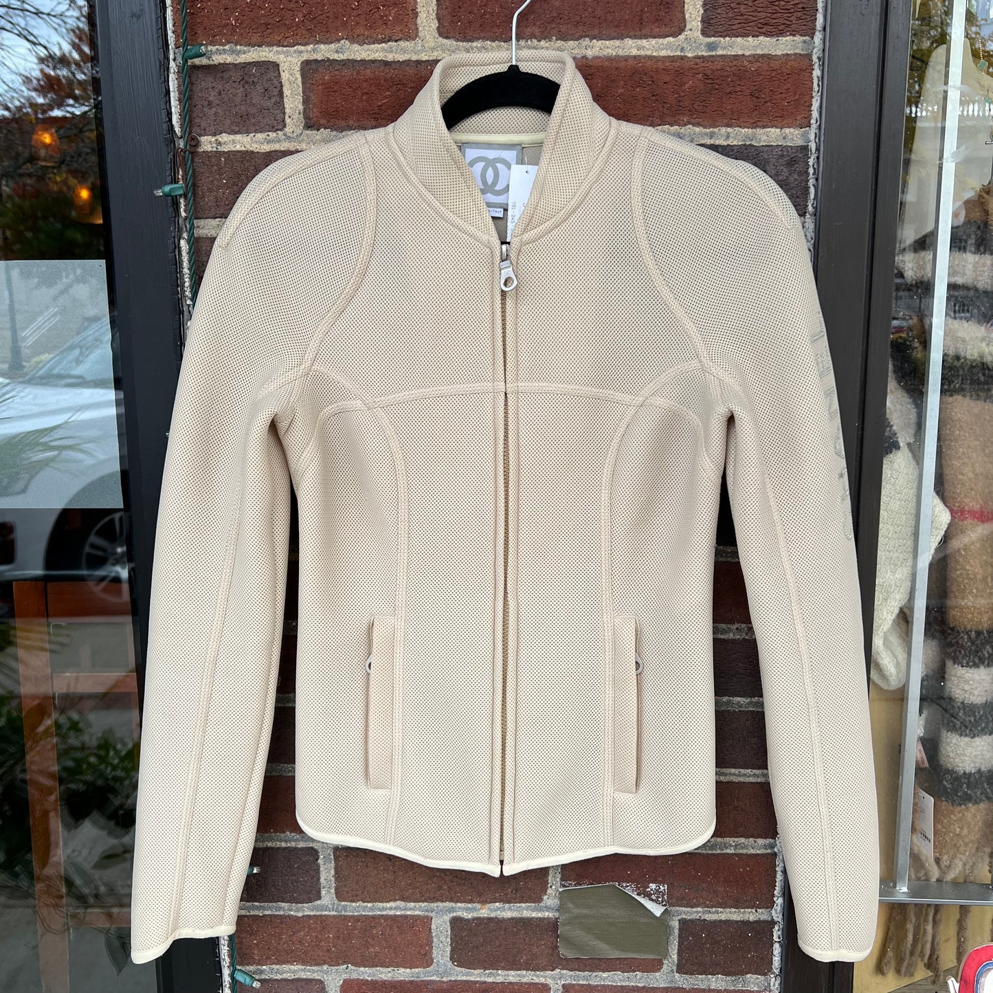 Chanel 2003 Slim Fit Mesh Zipper Jacket, Size 38