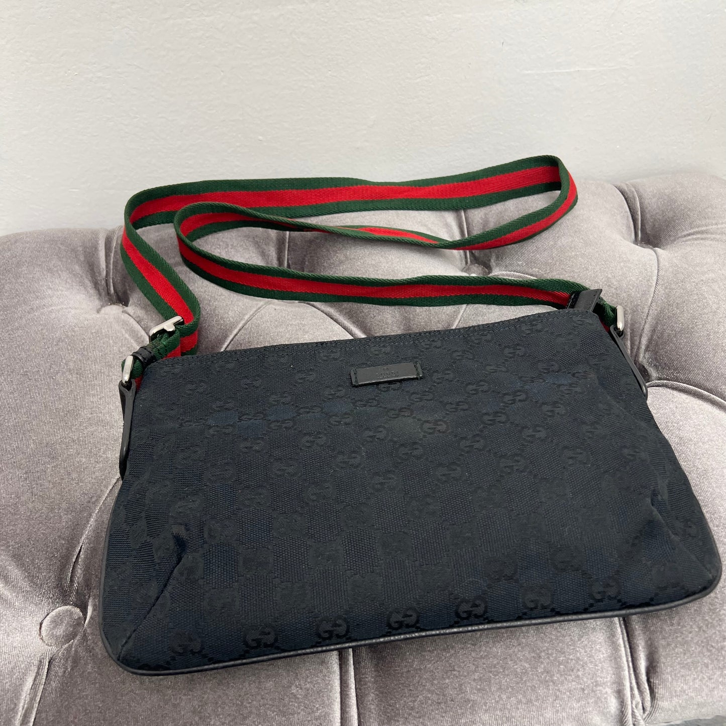 Gucci GG Canvas Web Crossbody, Black
