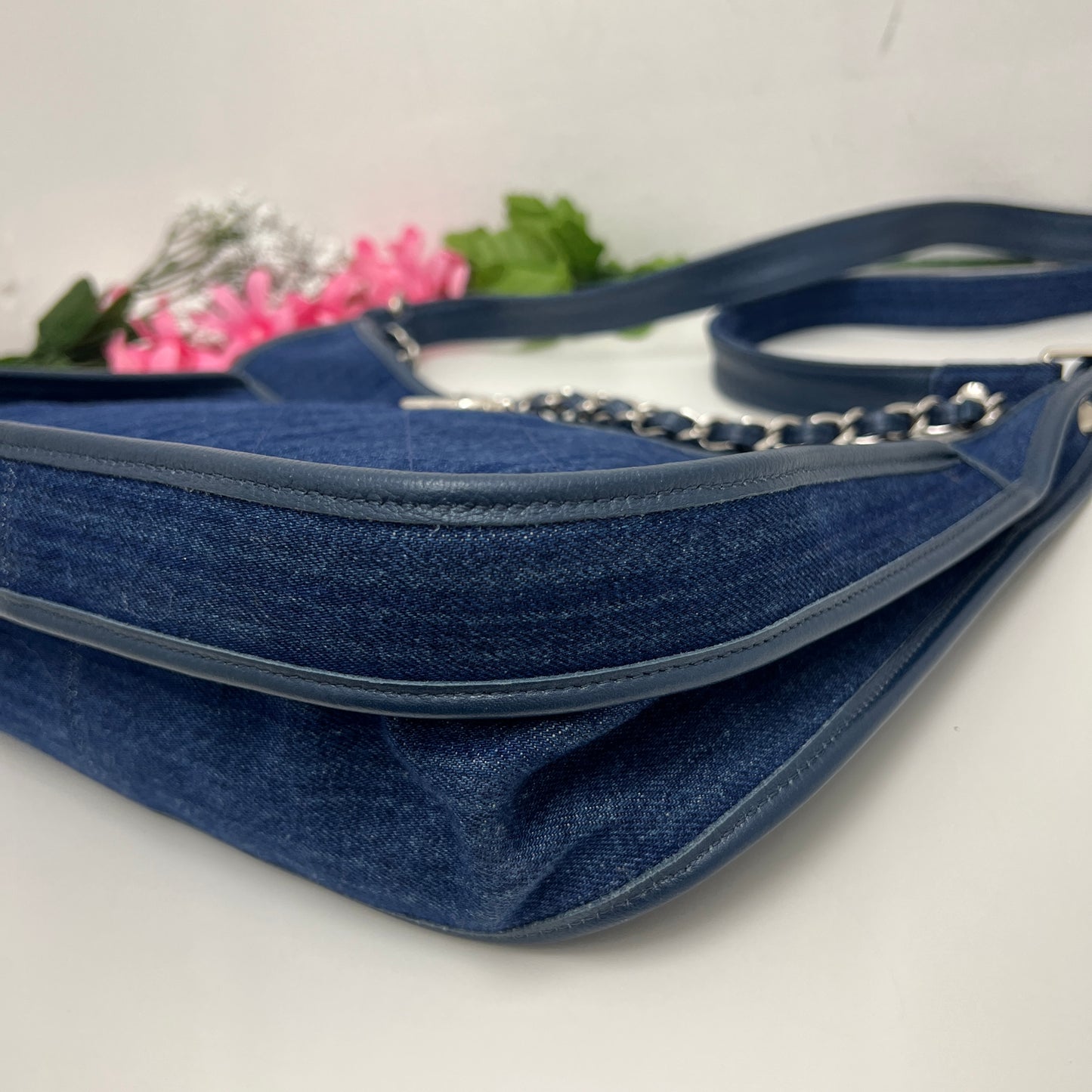 Chanel Quilted Denim Medium Jungle Stroll Crossbody Bag