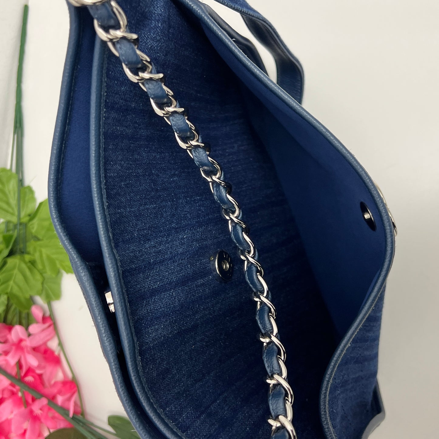 Chanel Quilted Denim Medium Jungle Stroll Crossbody Bag