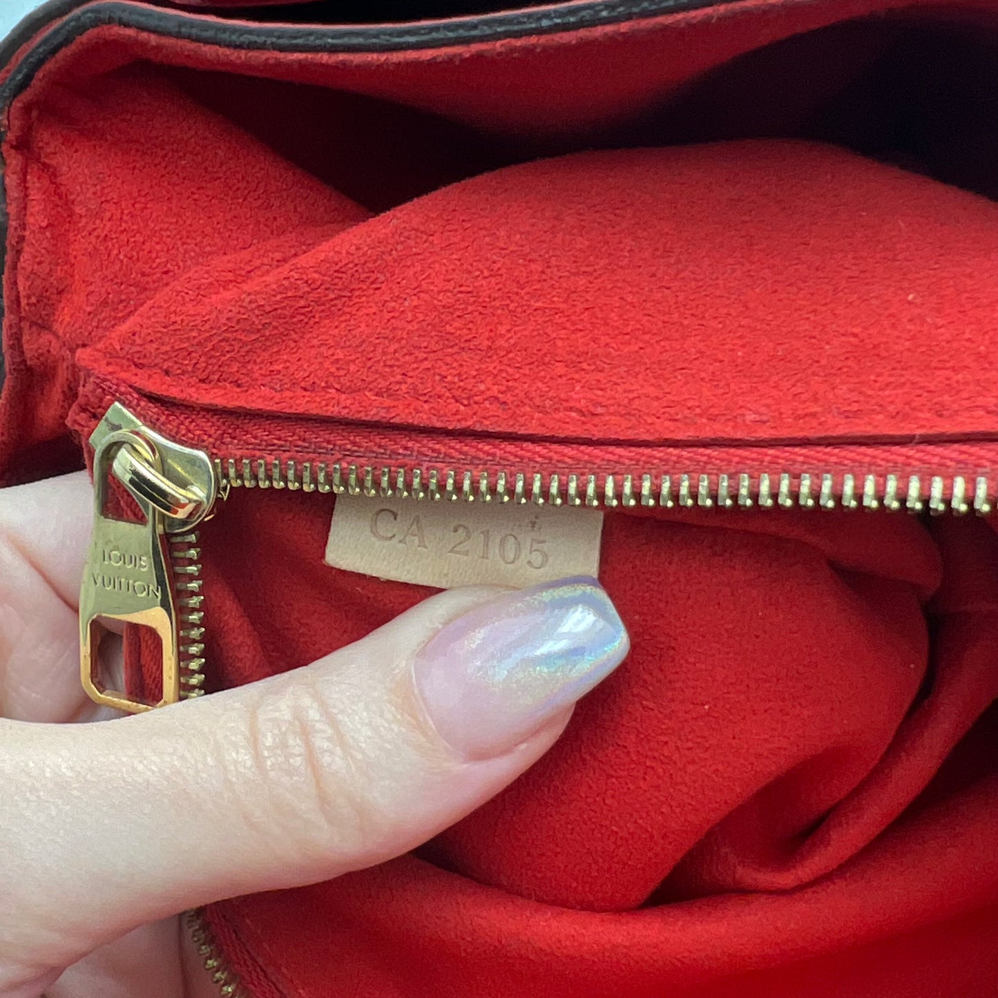 Louis Vuitton Pallas Chain Shoulder Bag Monogram Red
