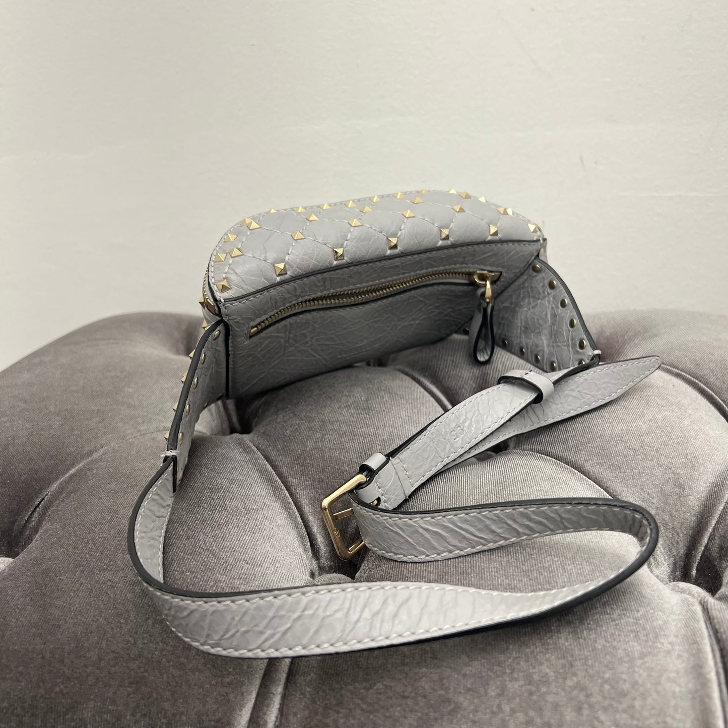 Valentino Garavani Stud Belt Bag, Grey