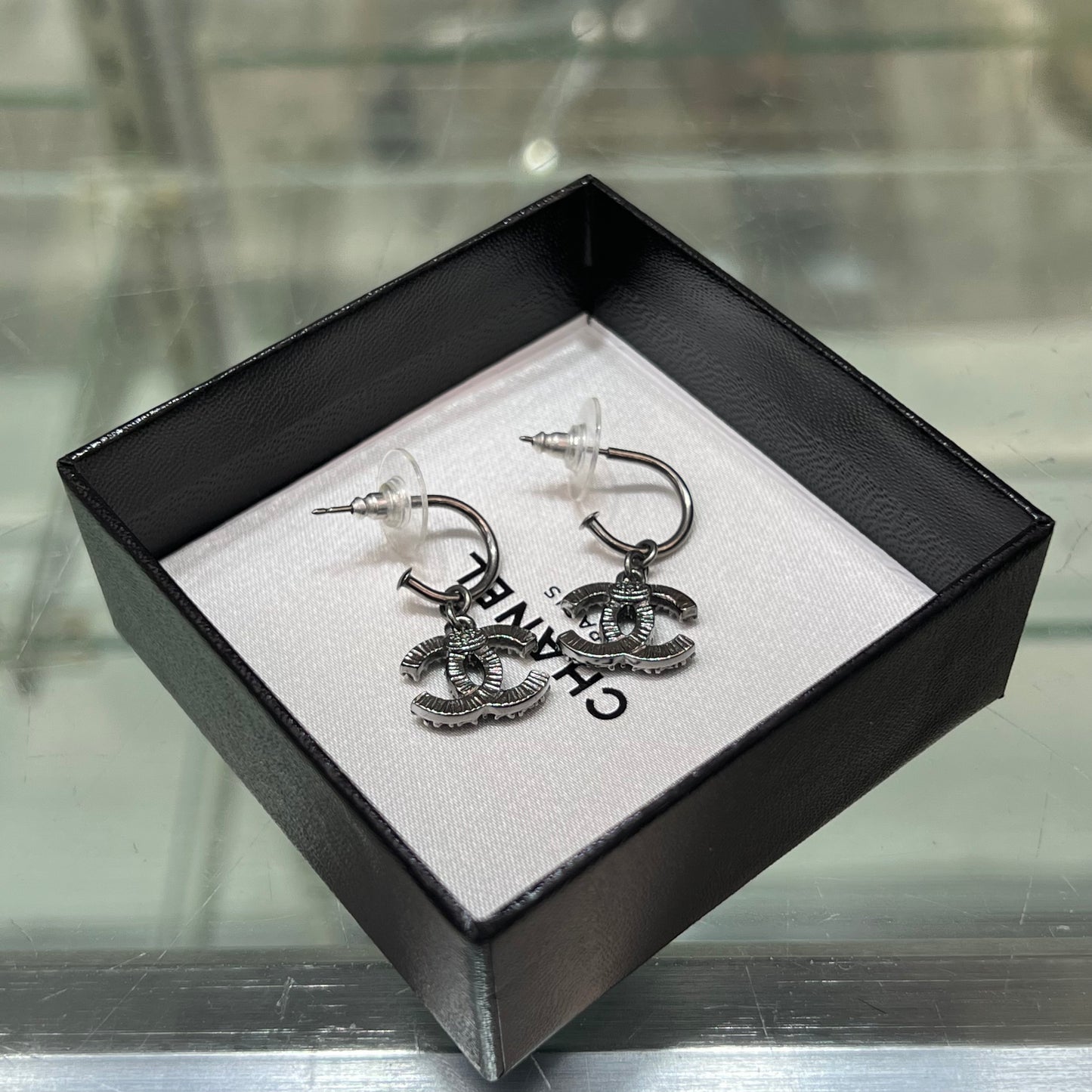 Chanel Logo Drop Earrings