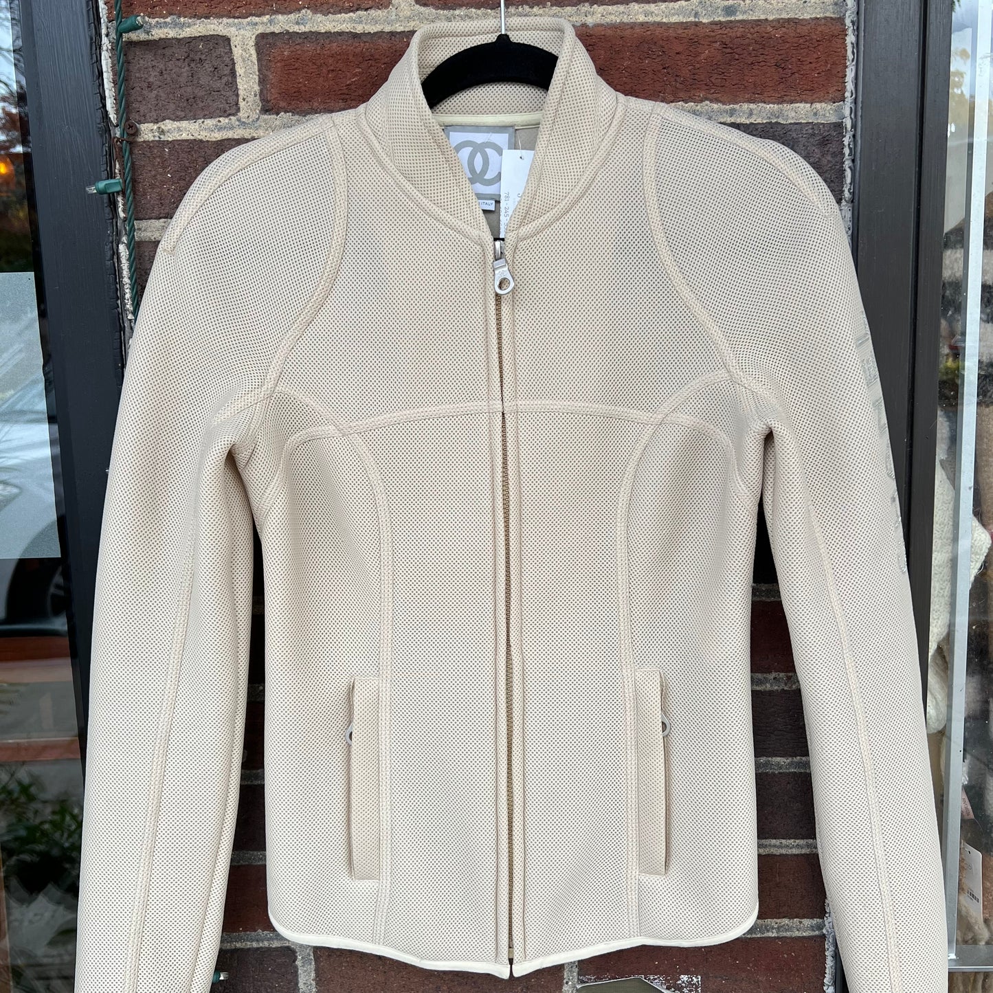 Chanel 2003 Slim Fit Mesh Zipper Jacket, Size 38