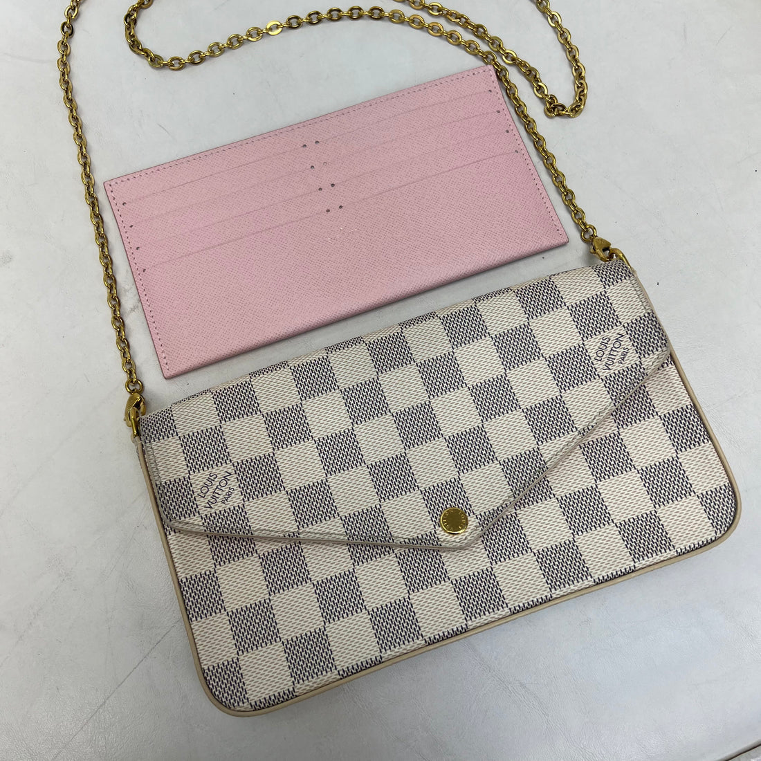 Louis Vuitton Felicie Pochette Damier Azur with One Insert