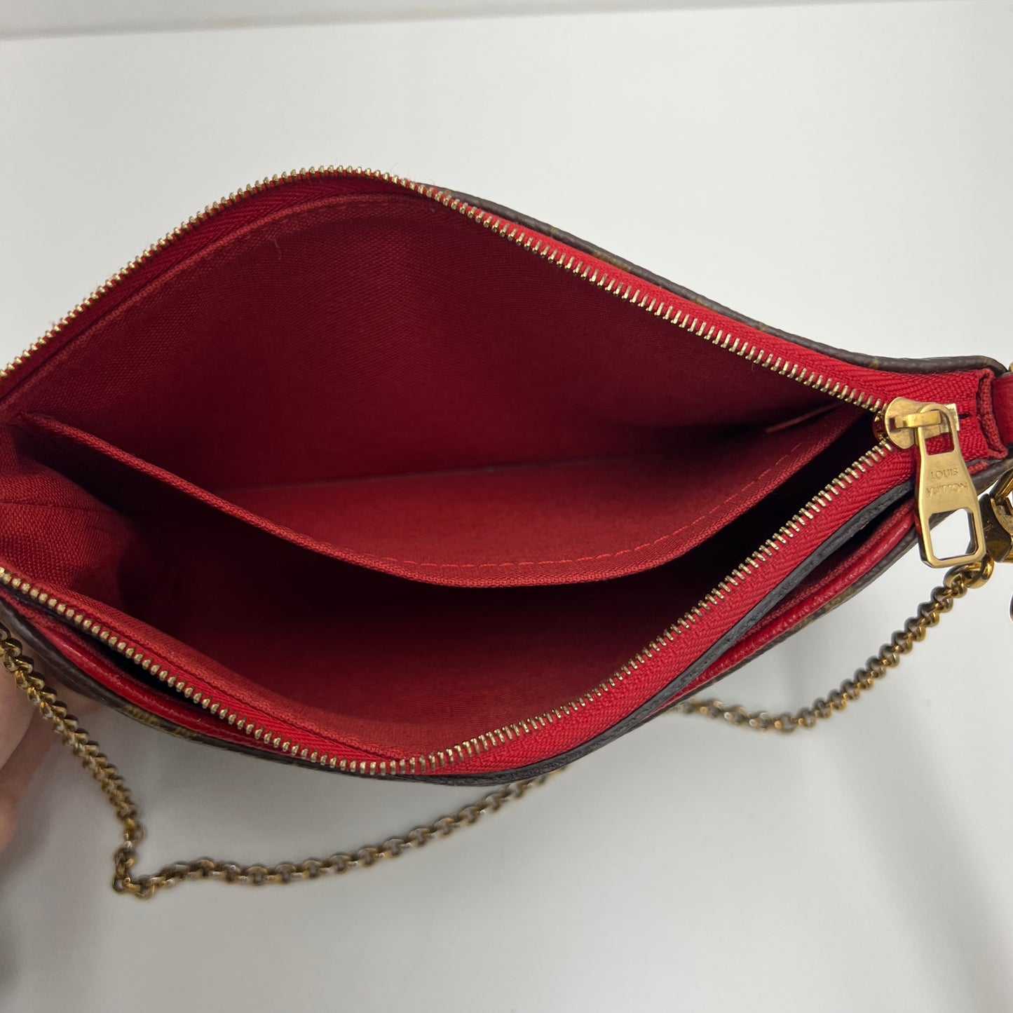Louis Vuitton Pallas Crossbody, Monogram, Red