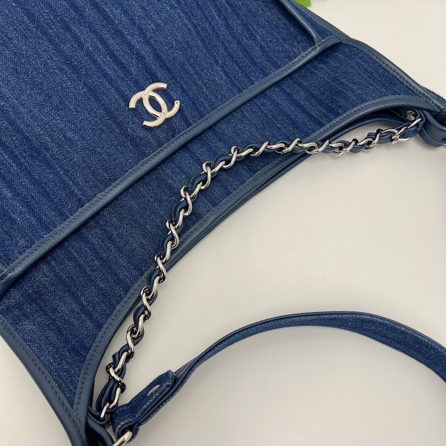 Chanel Quilted Denim Medium Jungle Stroll Crossbody Bag