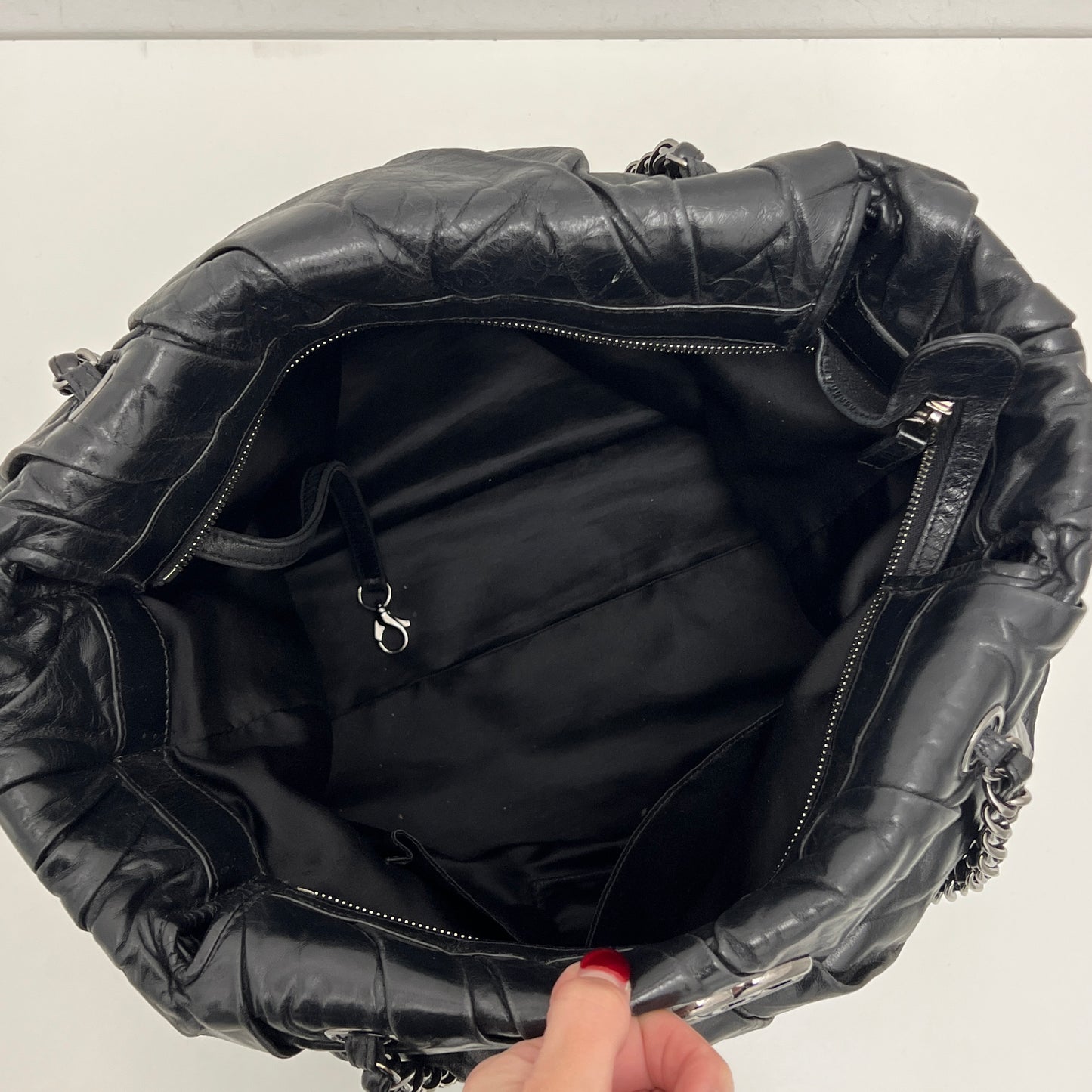 Chanel Twisted Tote Black Silver