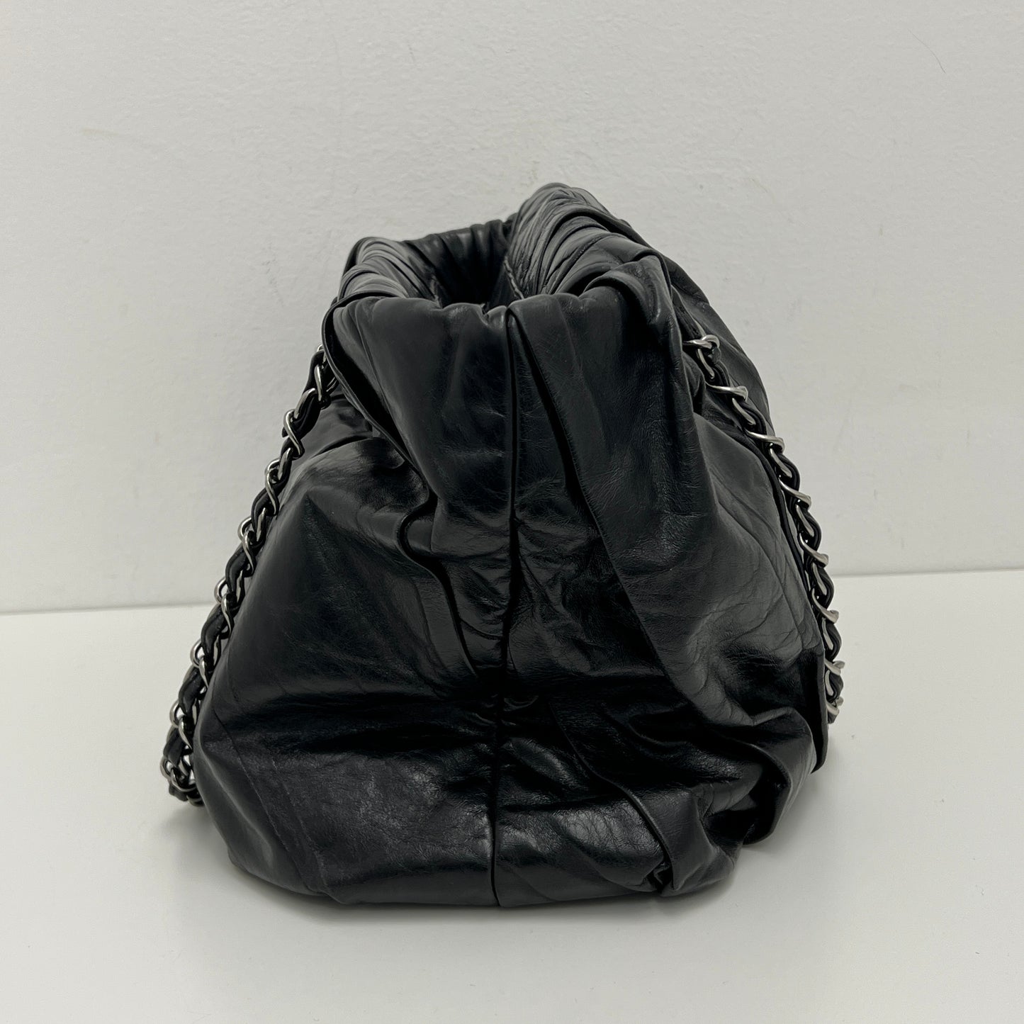 Chanel Twisted Tote Black Silver