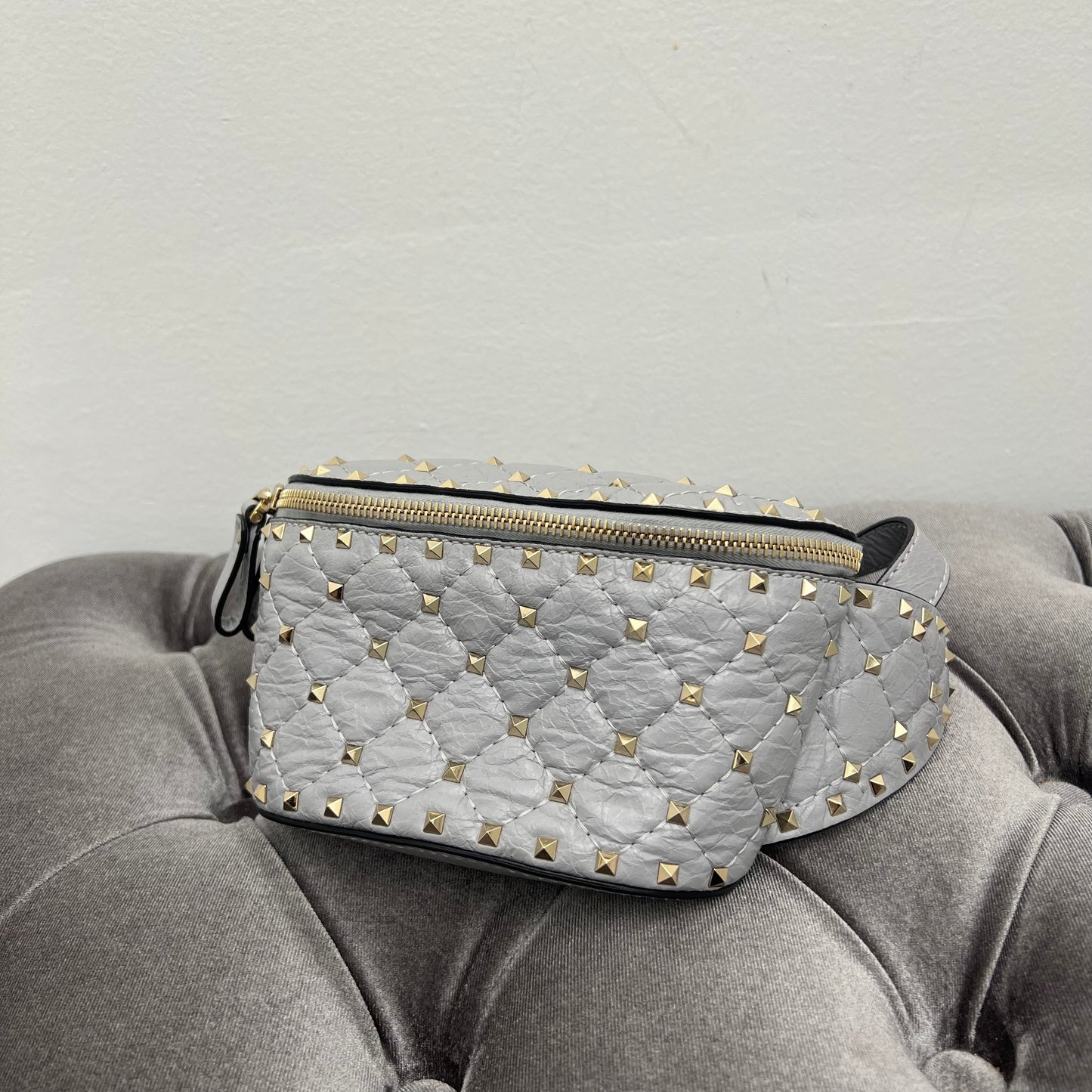Valentino Garavani Stud Belt Bag, Grey