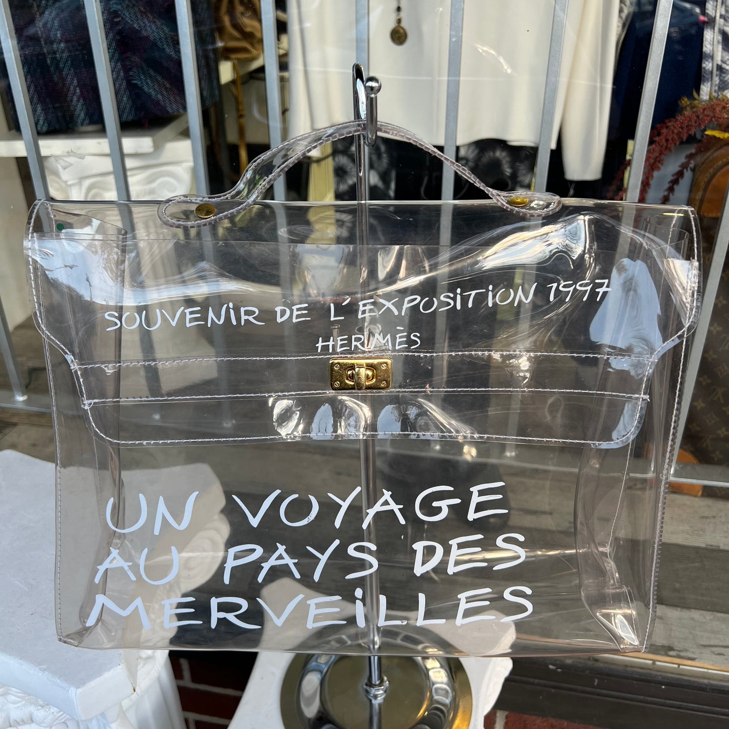 Hermes Clear Vinyl "Souvenir De L'Exposition" Kelly Bag