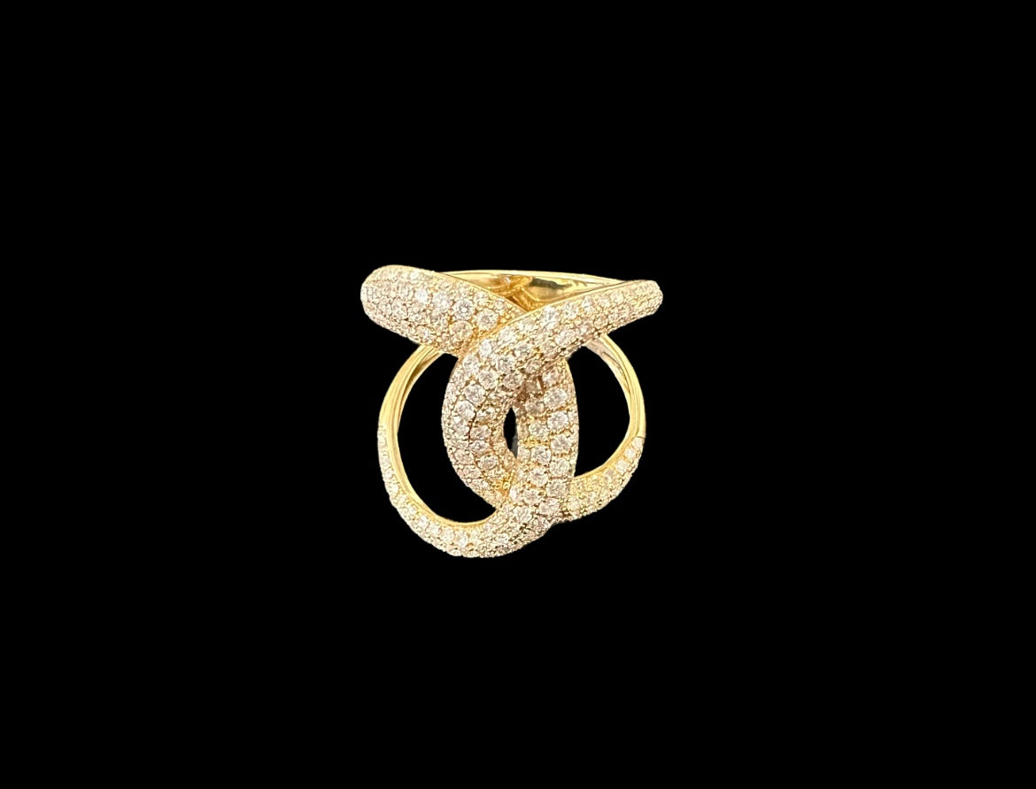 14k Yellow Gold and Diamond Ring