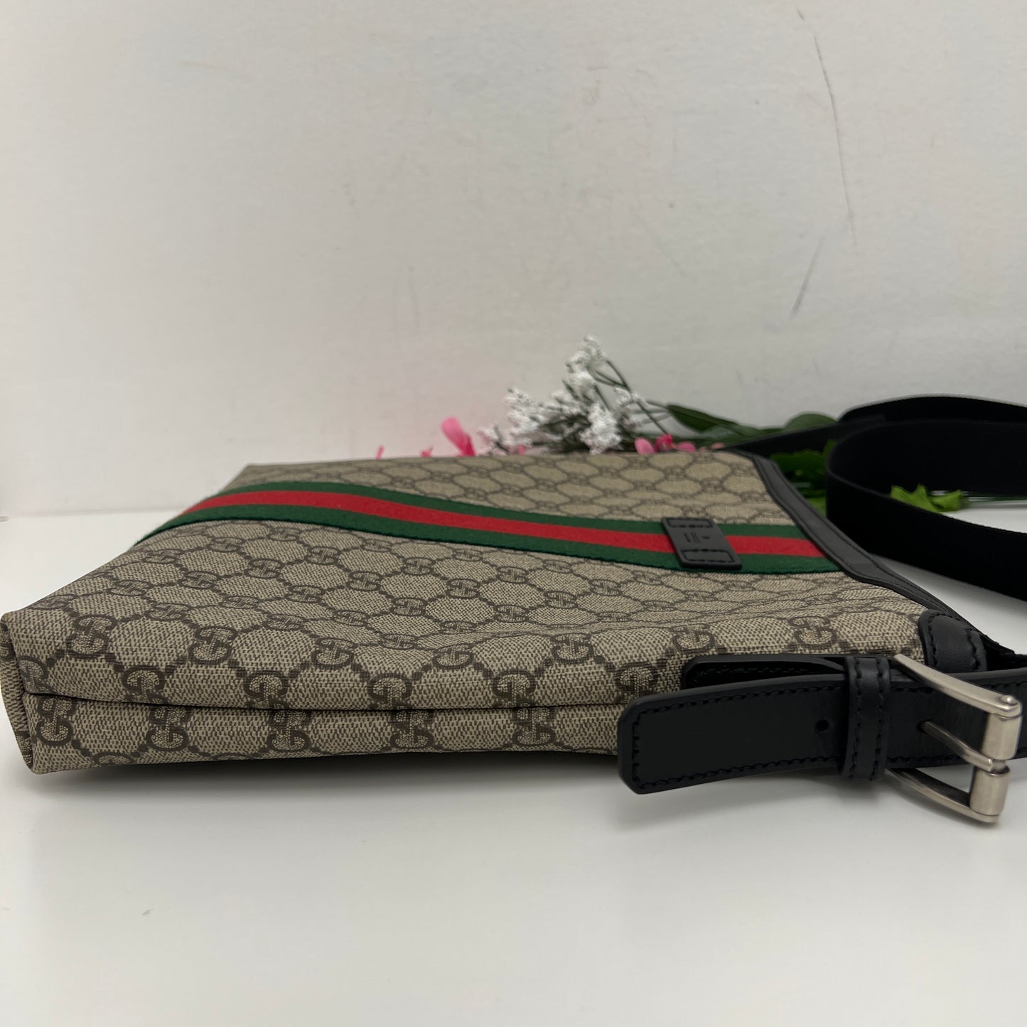 Gucci GG Supreme Web Messenger Crossbody Bag