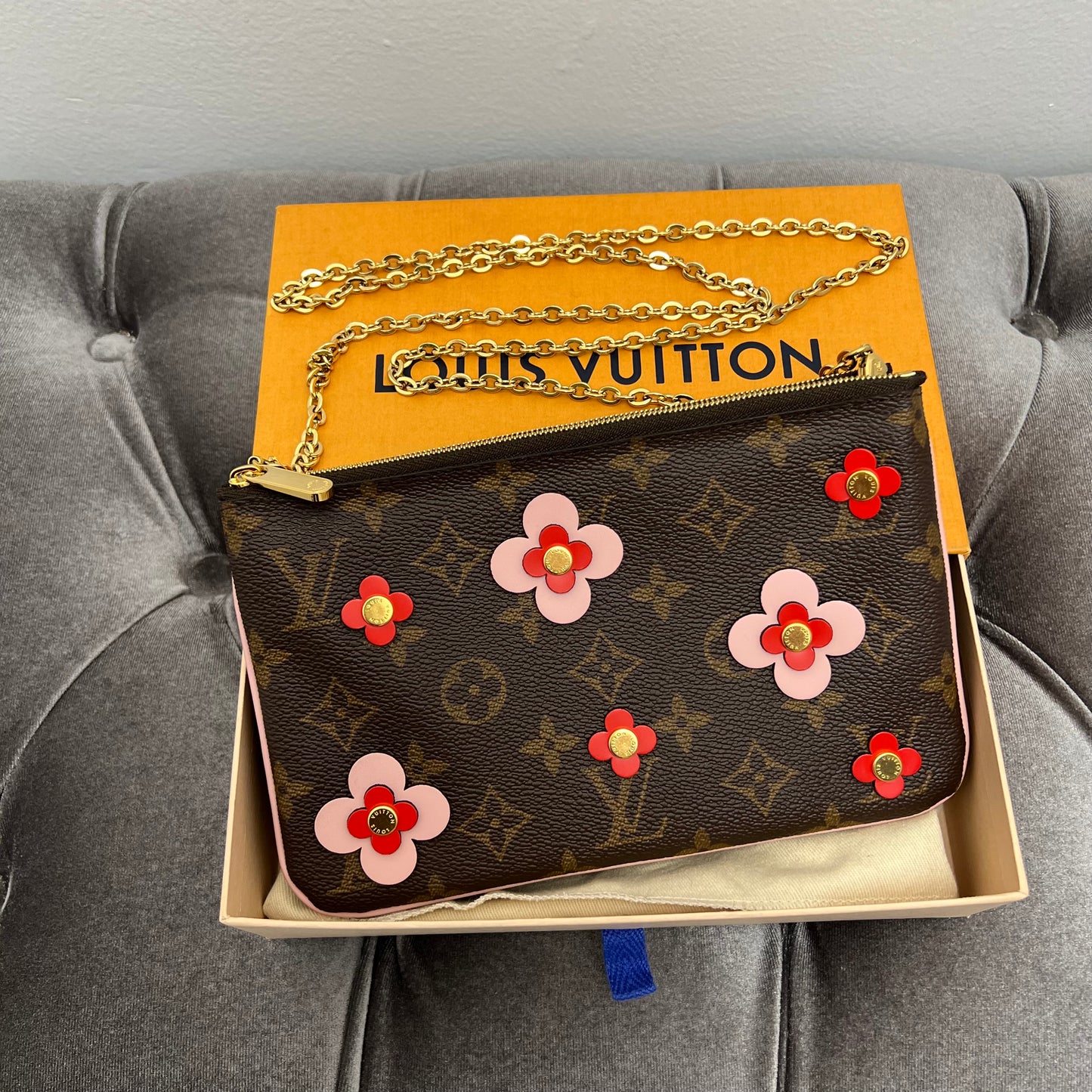 Louis Vuitton Double Zip Flower Pochette