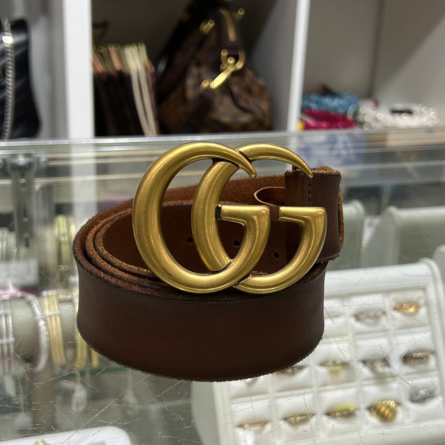 Gucci Belt Brown/Gold Size 85