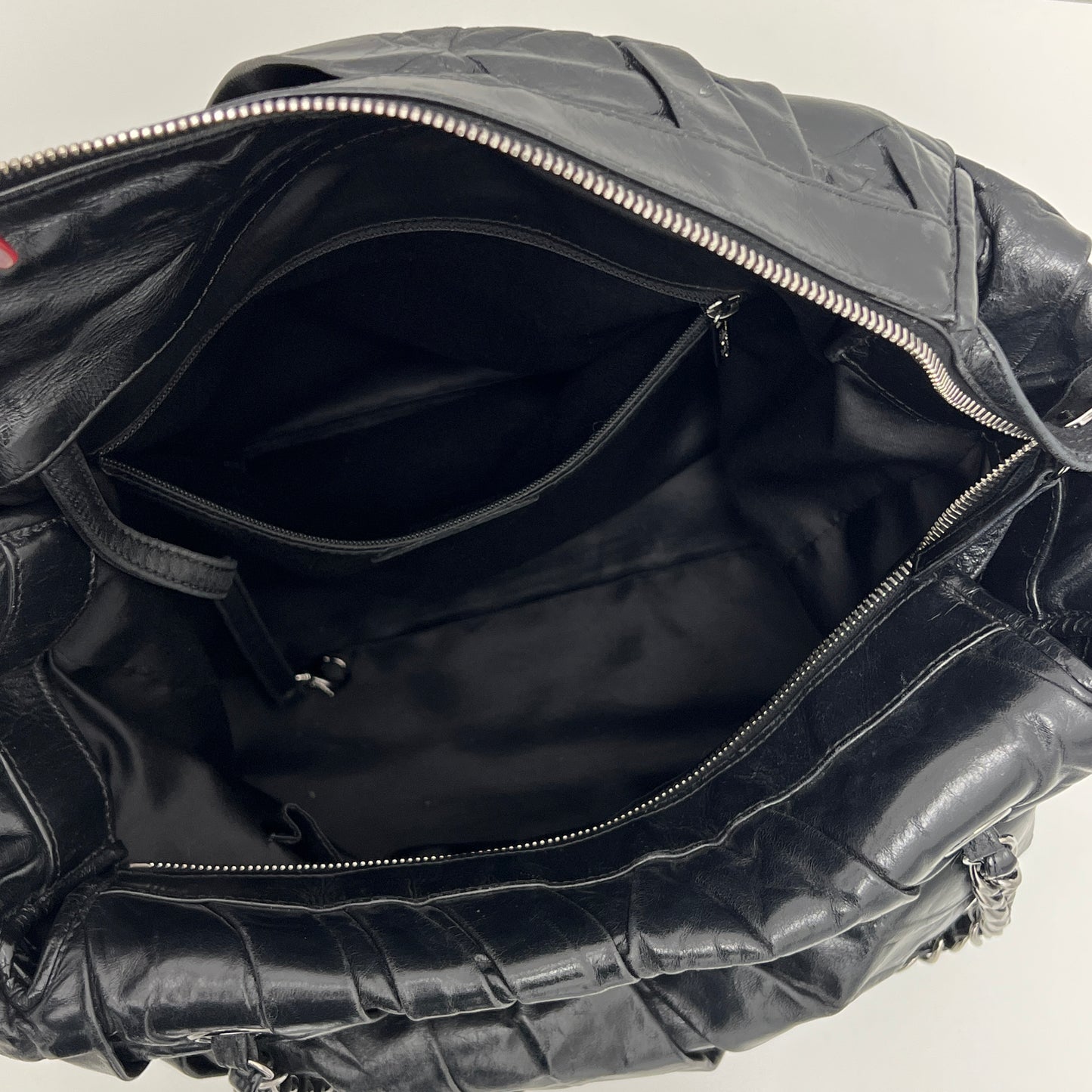 Chanel Twisted Tote Black Silver