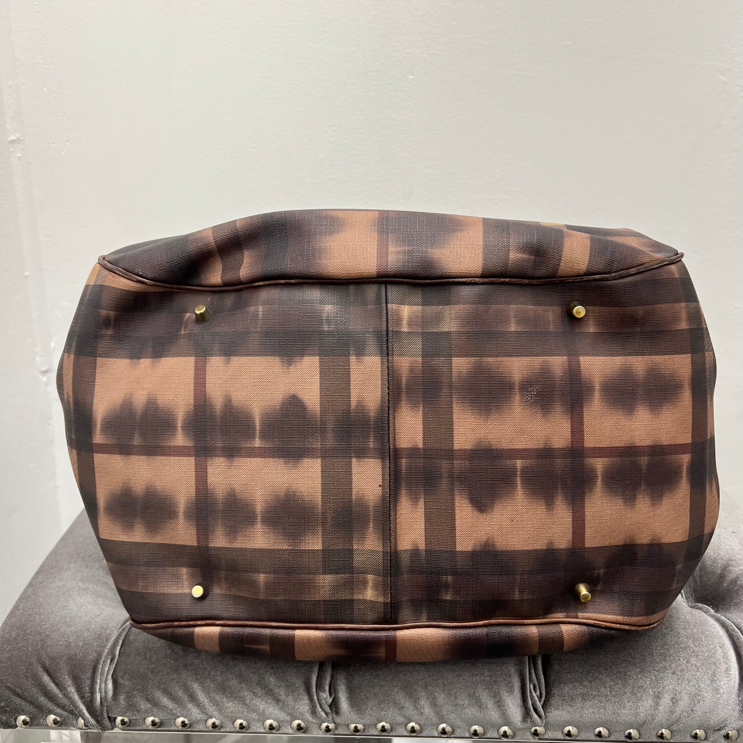Burberry Tie Dye Medium Marple Tote Dark Tan