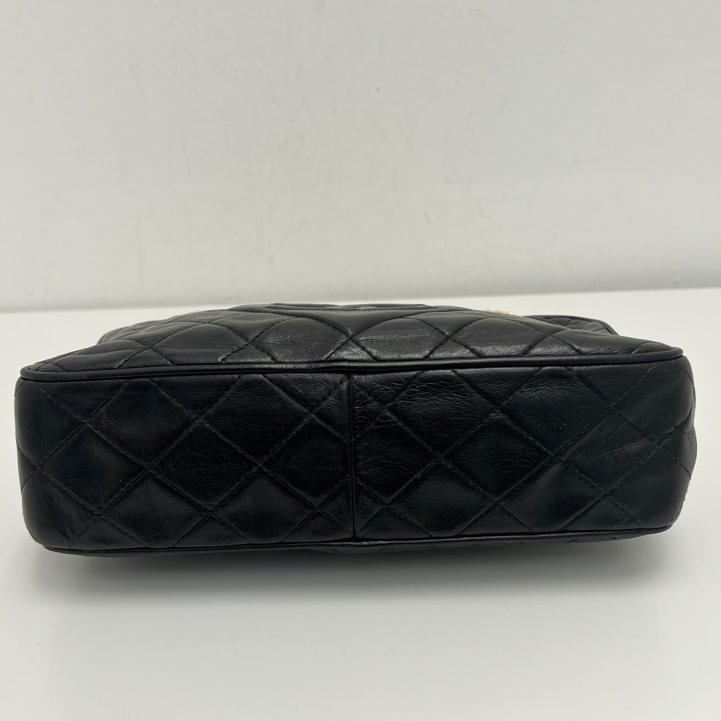 Chanel Matelasse Fringe Coco Mark Camera Bag Black Gold