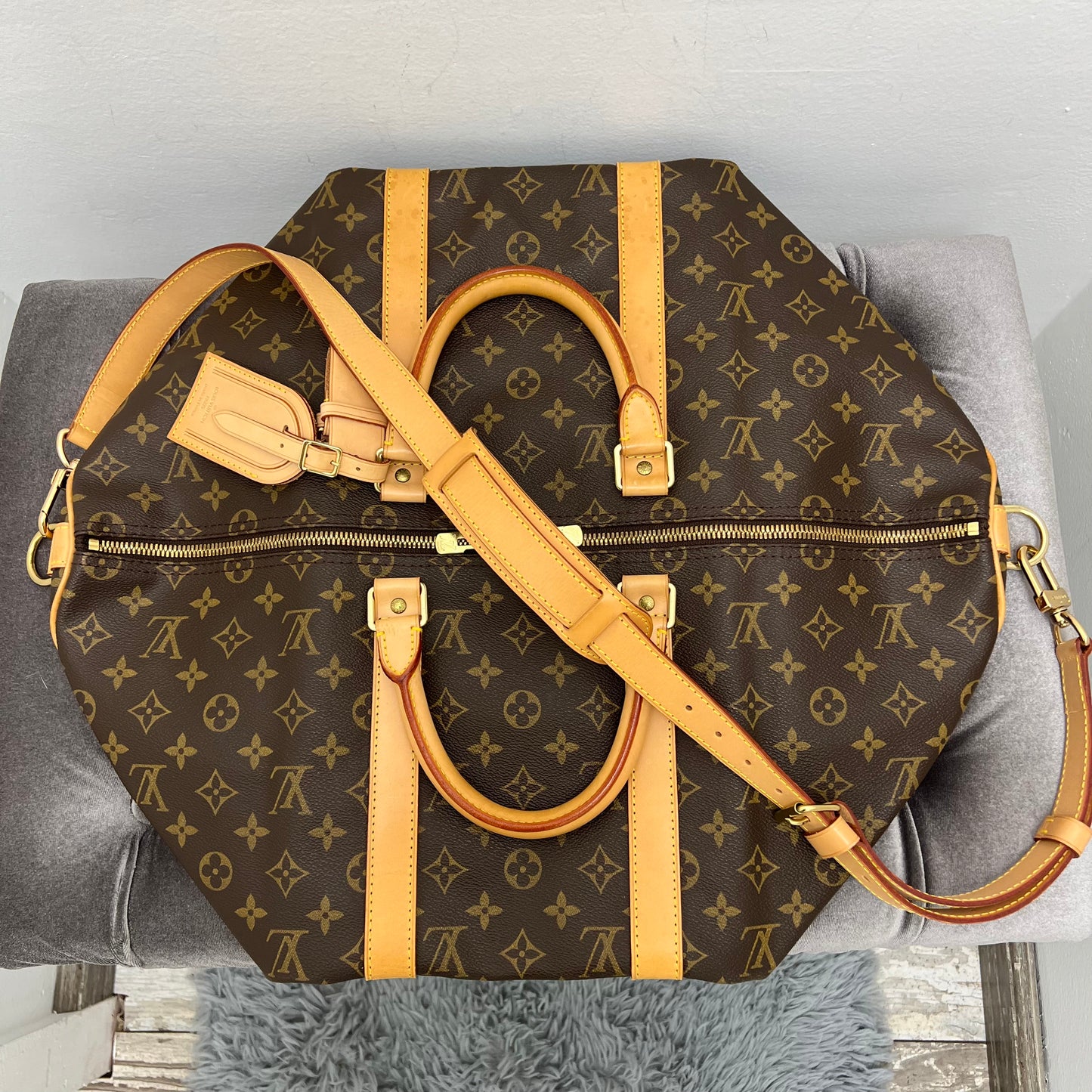Louis Vuitton Monogram Keepall 50 Bandouliere Duffle Bag
