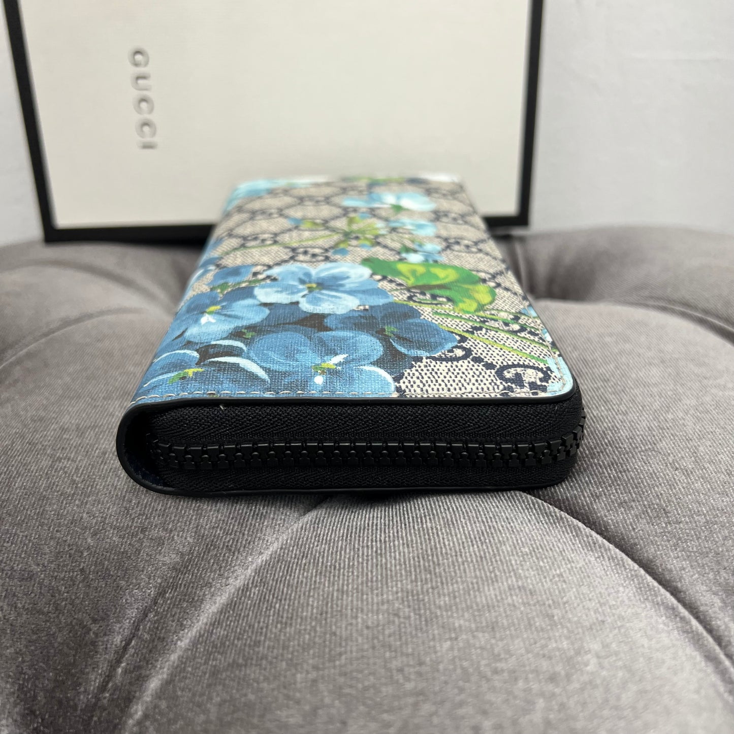 Gucci Blooms Zippy Wallet Blue