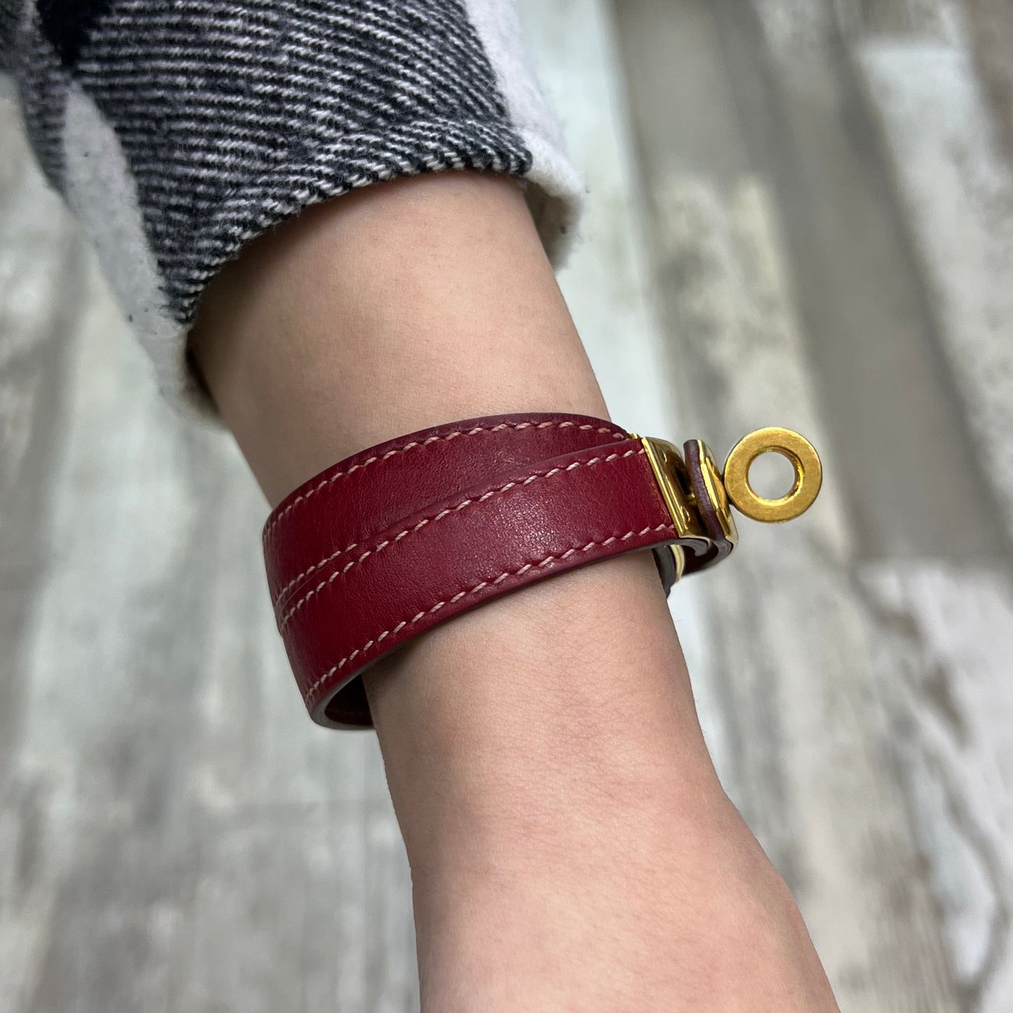 Hermes Kelly Double Tour Leather Bracelet