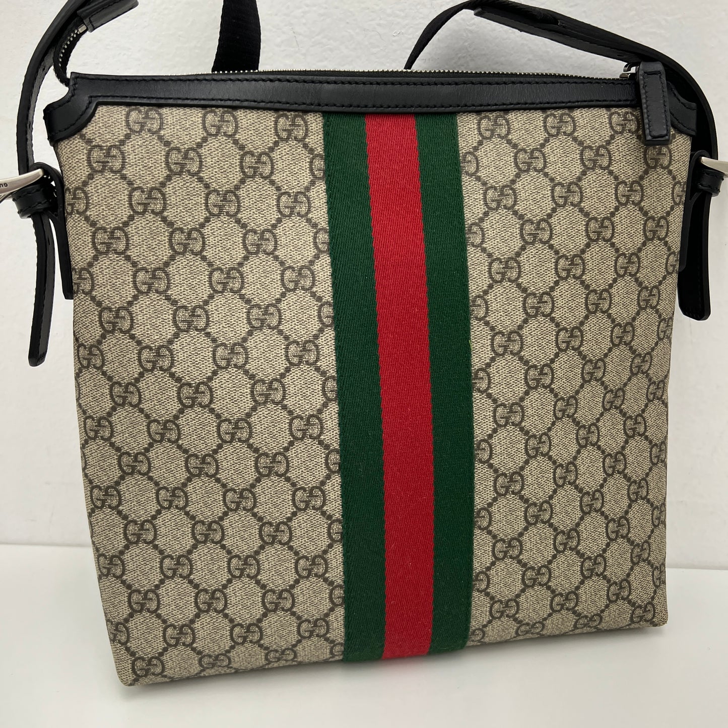 Gucci GG Supreme Web Messenger Crossbody Bag