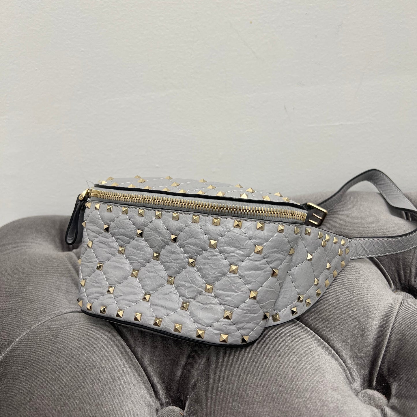 Valentino Garavani Stud Belt Bag, Grey