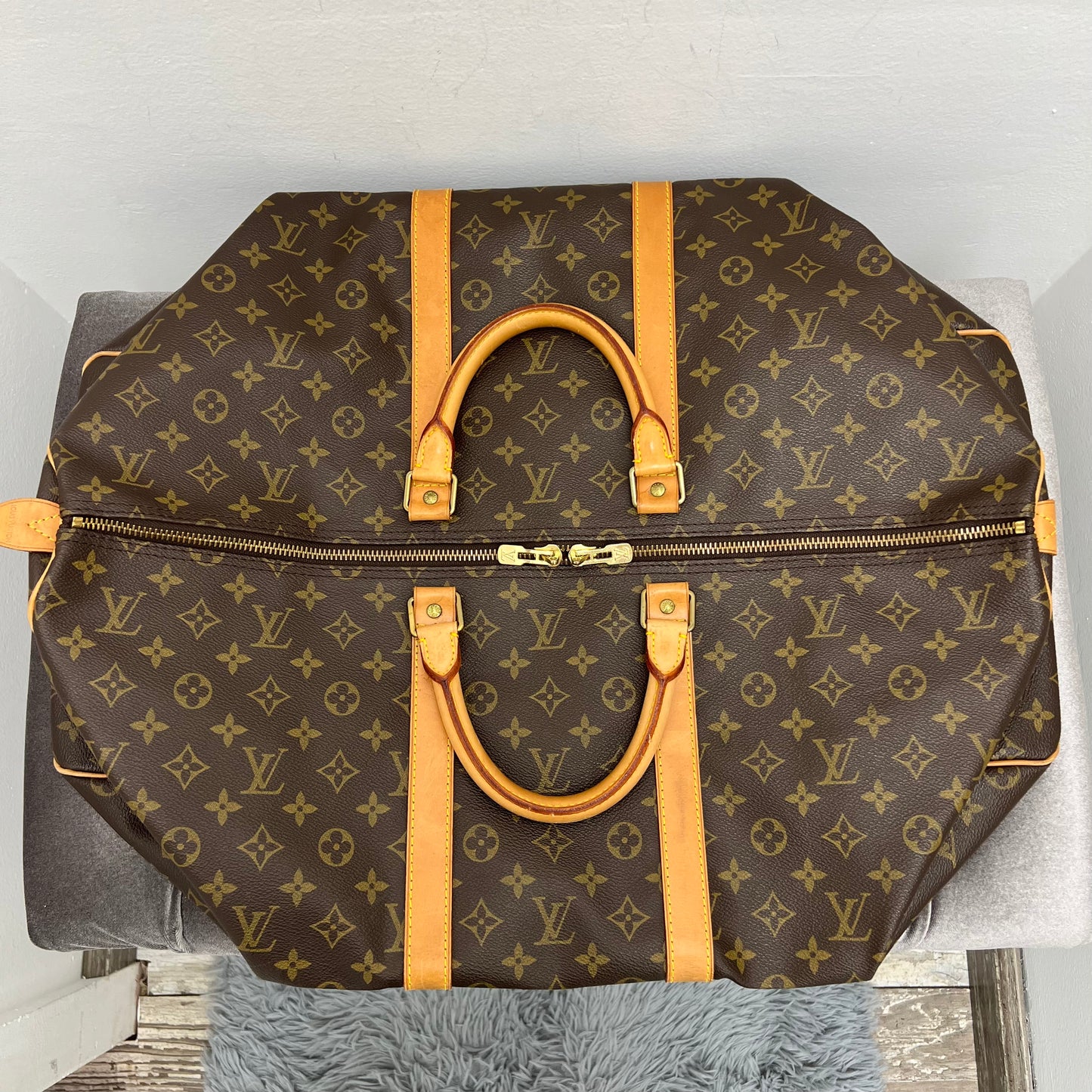 Louis Vuitton Monogram Keepall 55 Duffle Bag