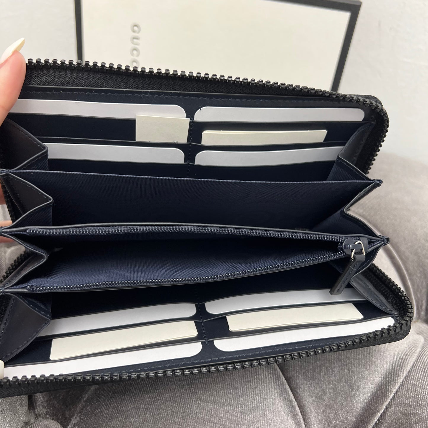 Gucci Blooms Zippy Wallet Blue
