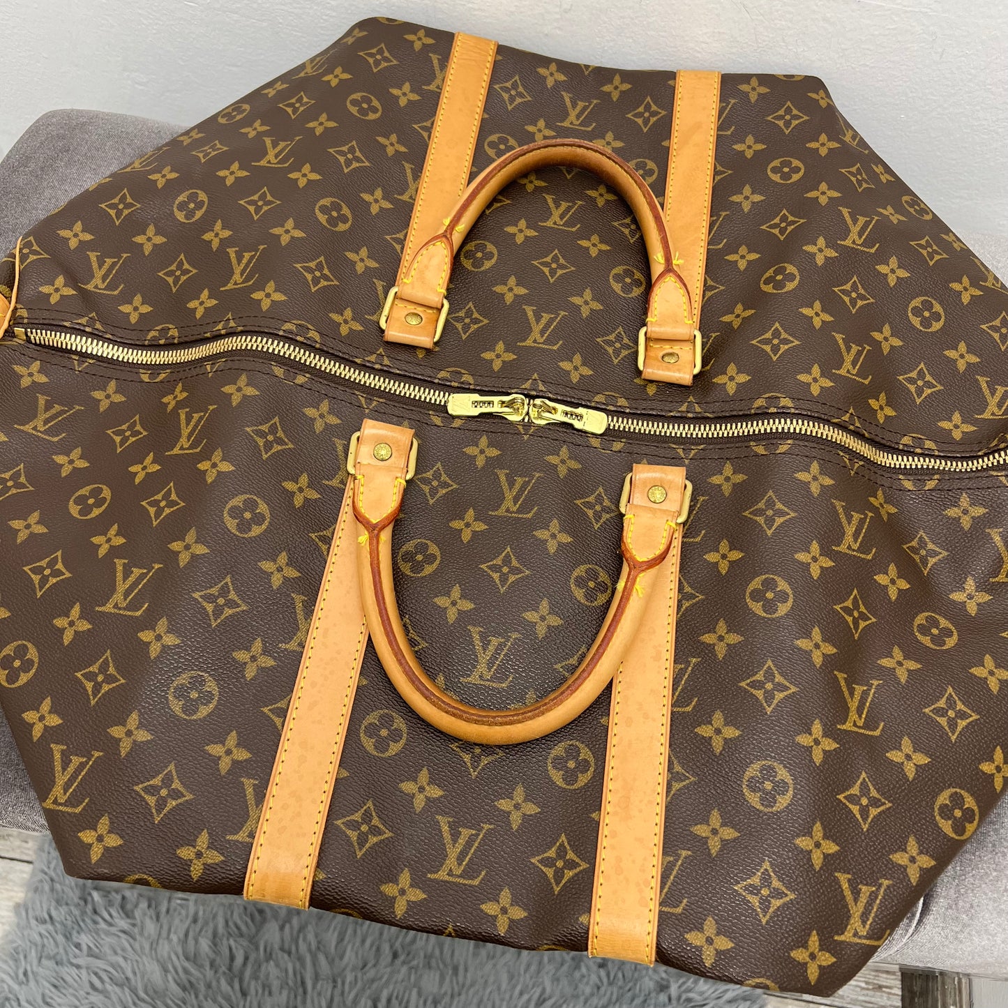 Louis Vuitton Monogram Keepall 55 Duffle Bag