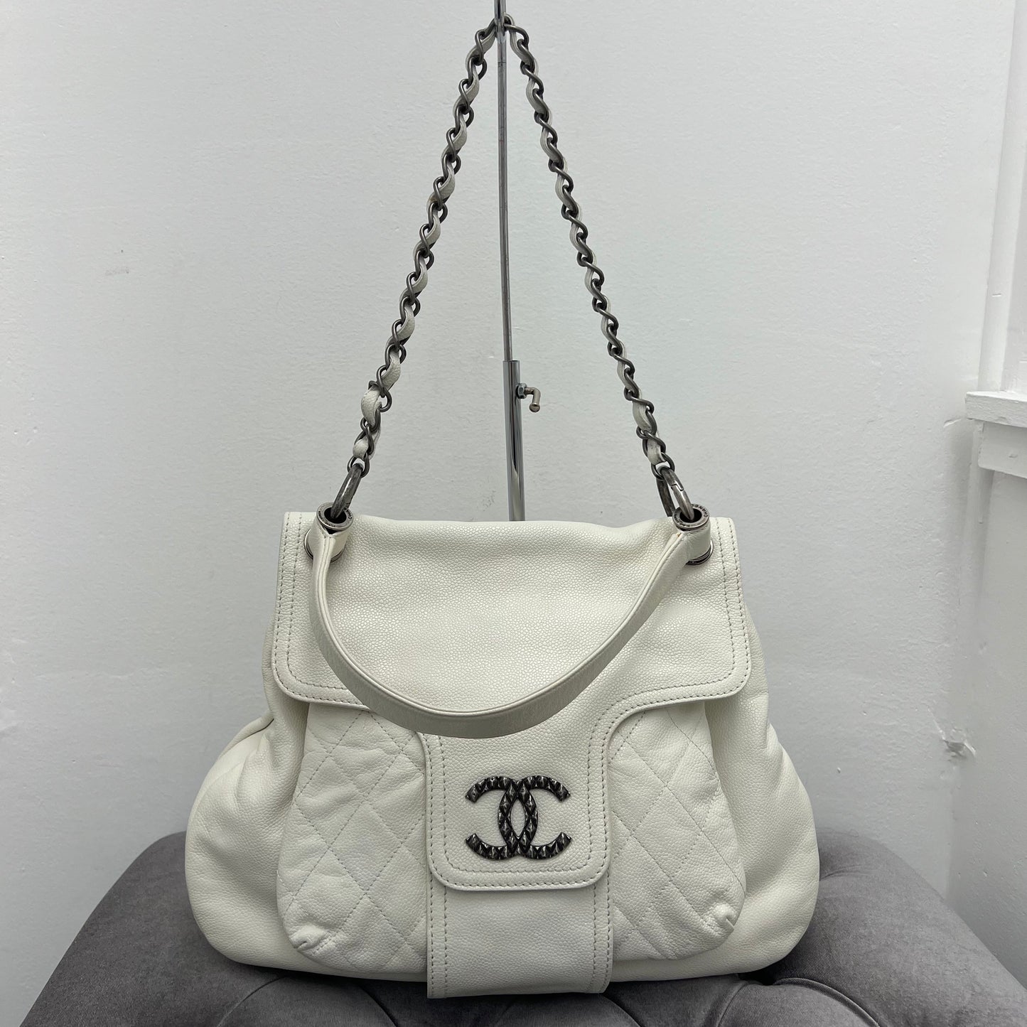 Chanel Coco Rider Hobo Glazed Caviar