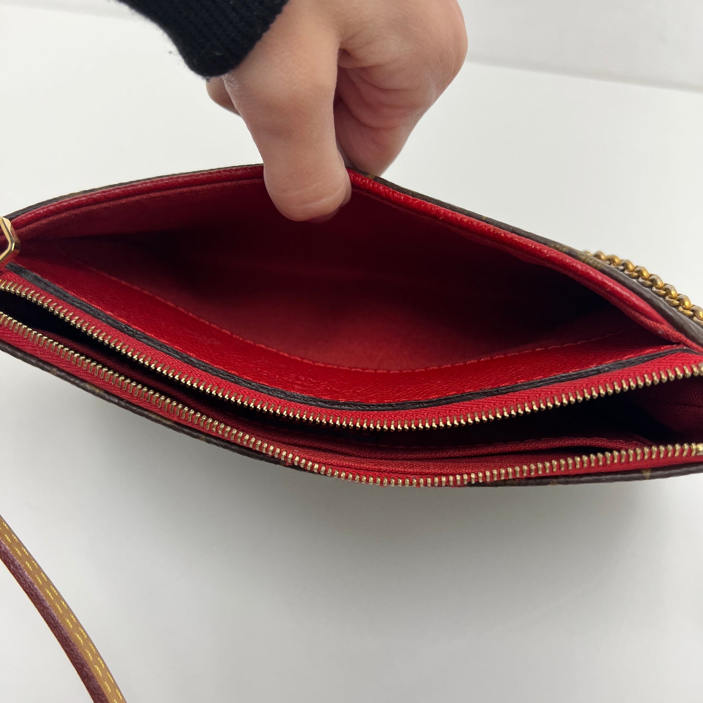 Louis Vuitton Pallas Crossbody, Monogram, Red