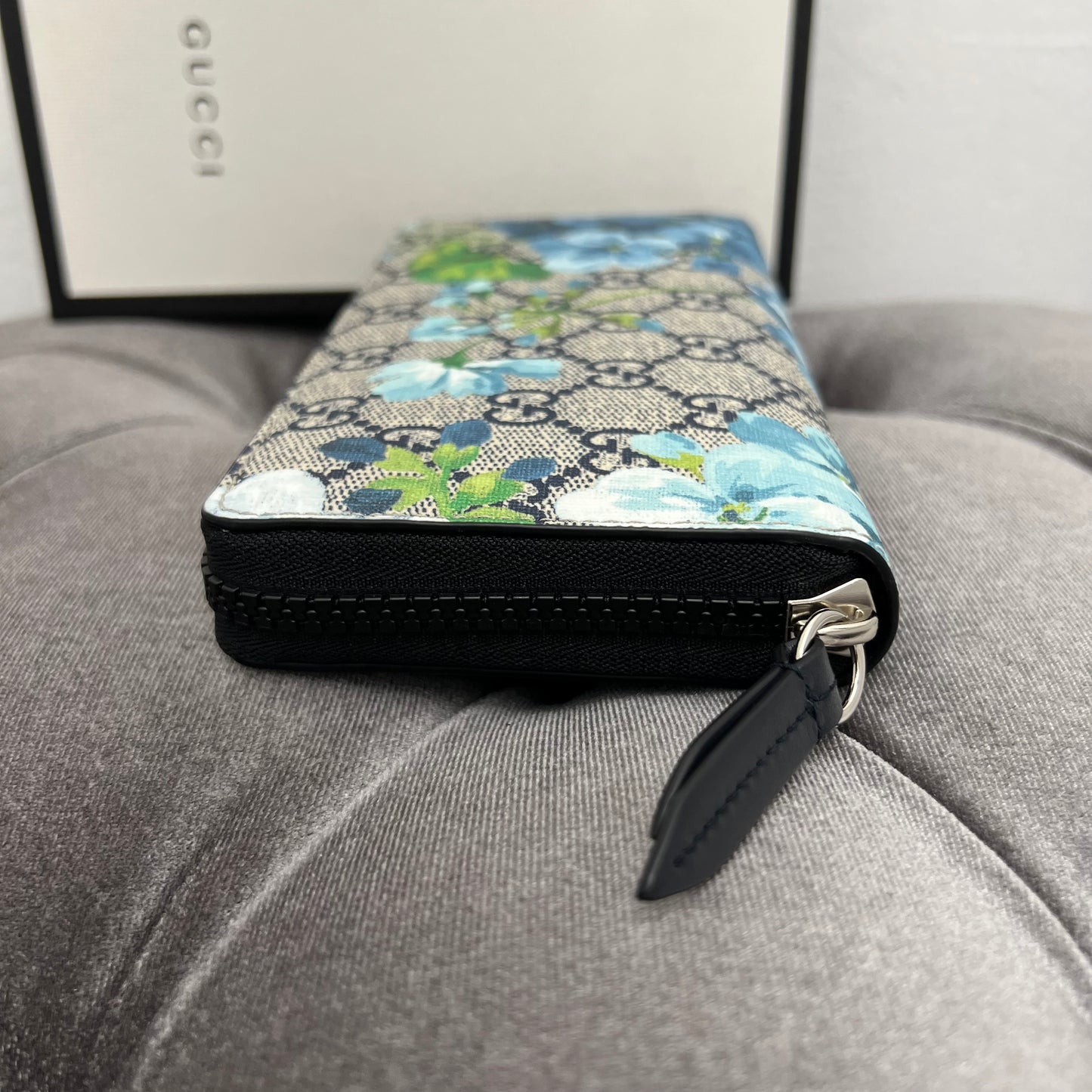 Gucci Blooms Zippy Wallet Blue