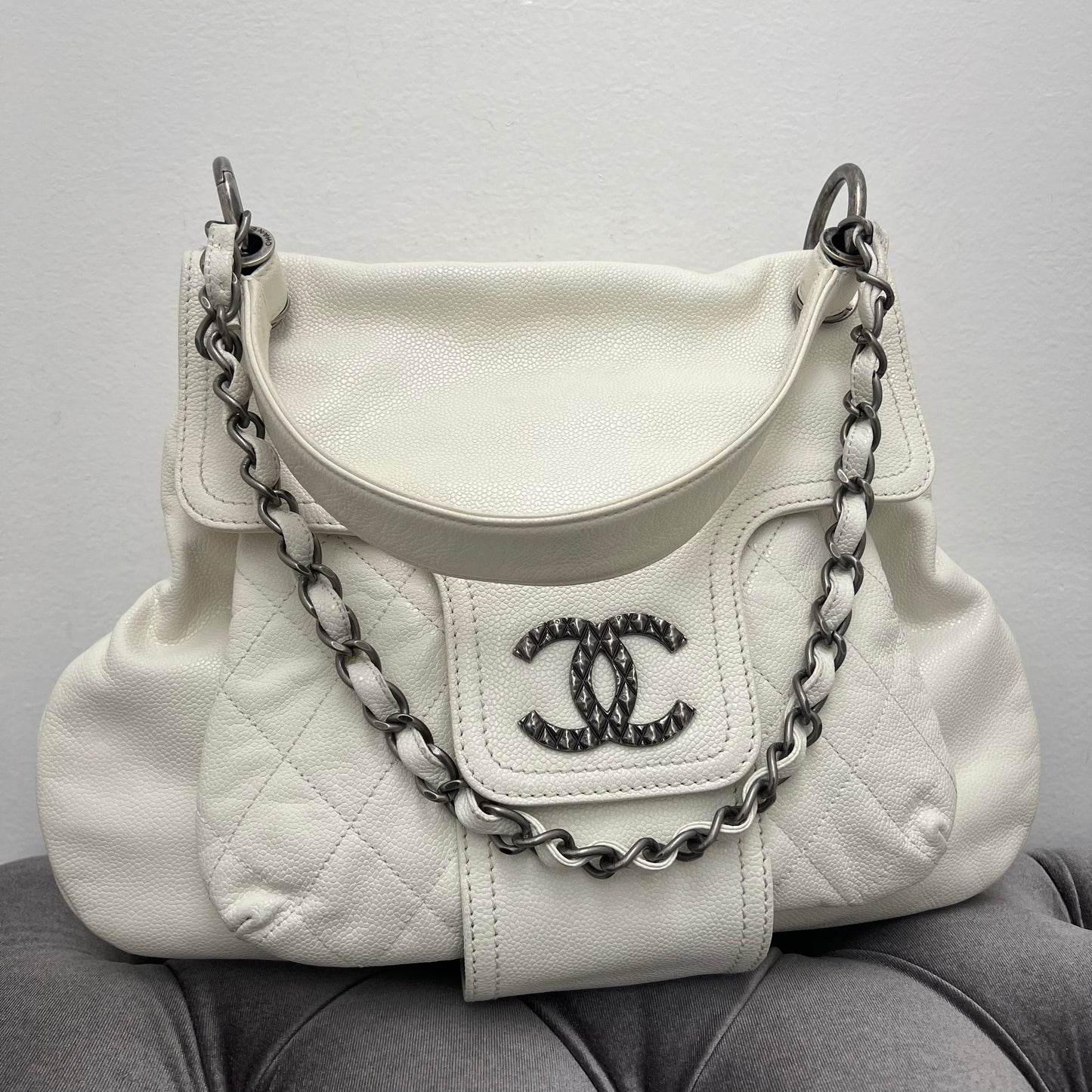 Chanel Coco Rider Hobo Glazed Caviar