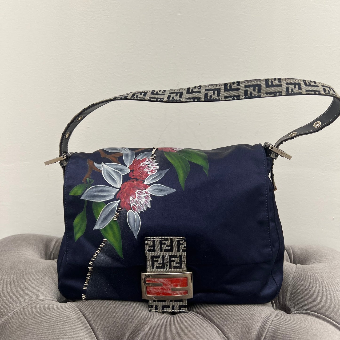 Fendi Runway Hand-Painted Limited Edition Silk Baguette