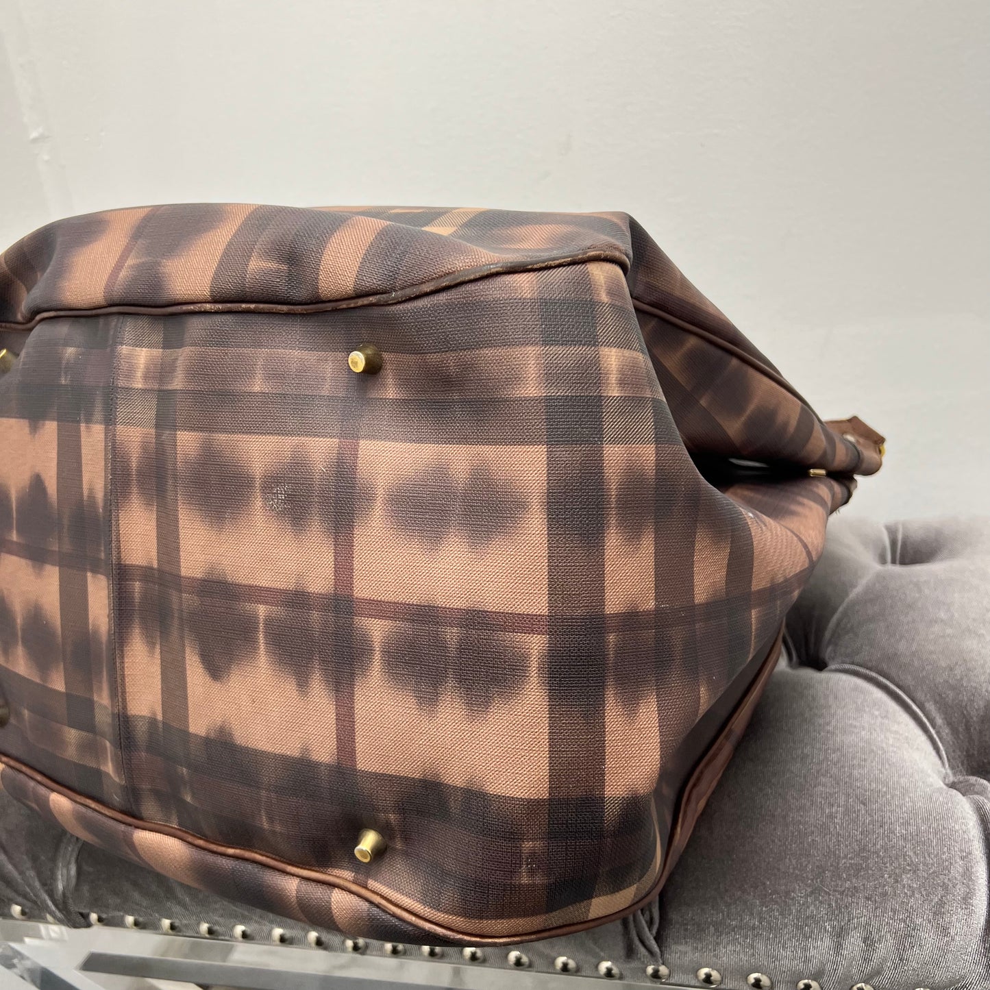 Burberry Tie Dye Medium Marple Tote Dark Tan