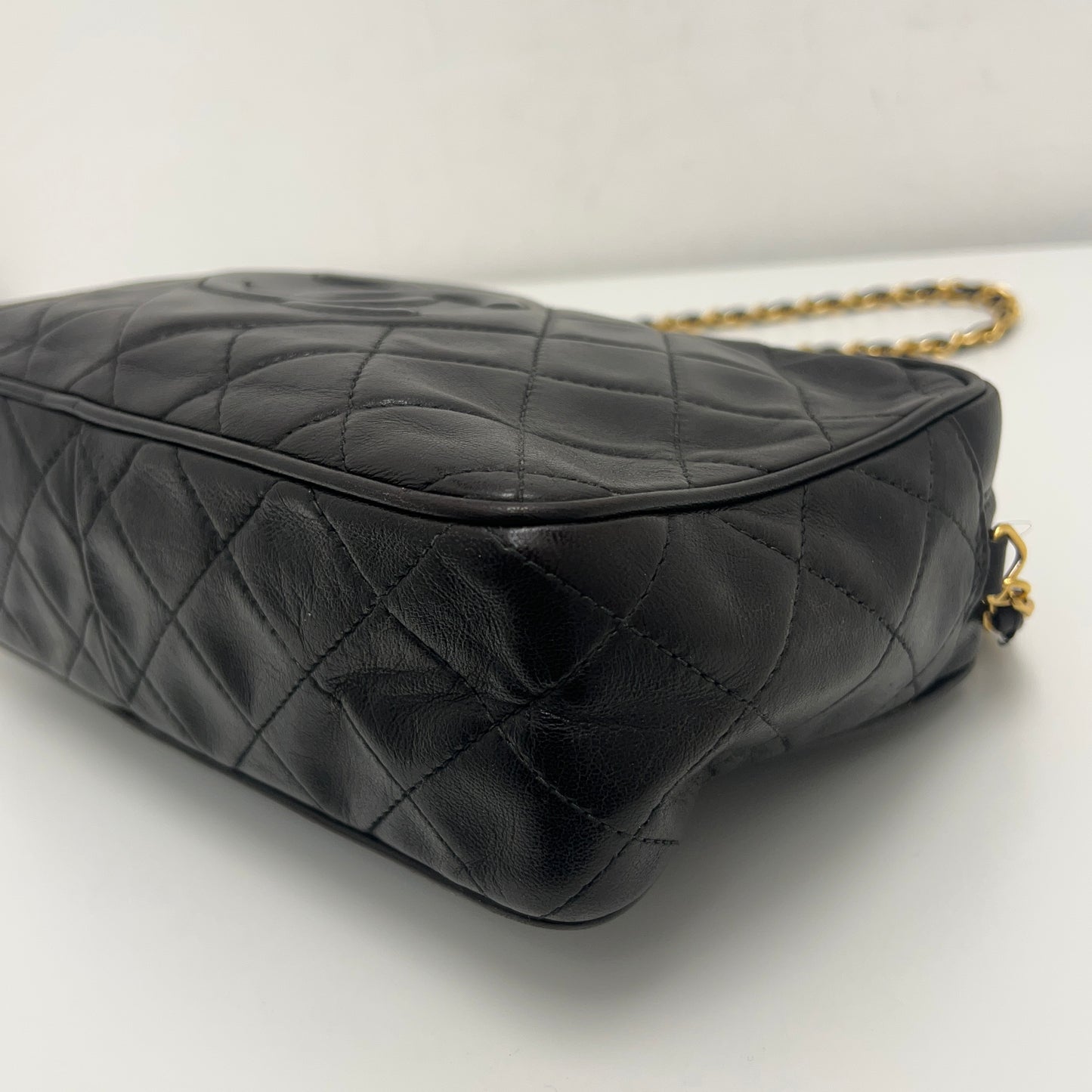 Chanel Matelasse Fringe Coco Mark Camera Bag Black Gold