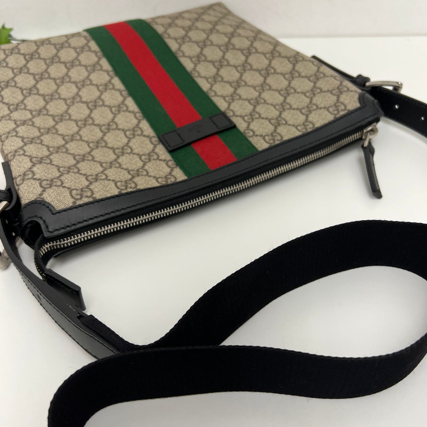 Gucci GG Supreme Web Messenger Crossbody Bag